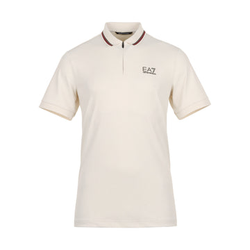 Emporio Armani EA7 Ventus7 1/4 Zip Polo Shirt Silver Birch 1910