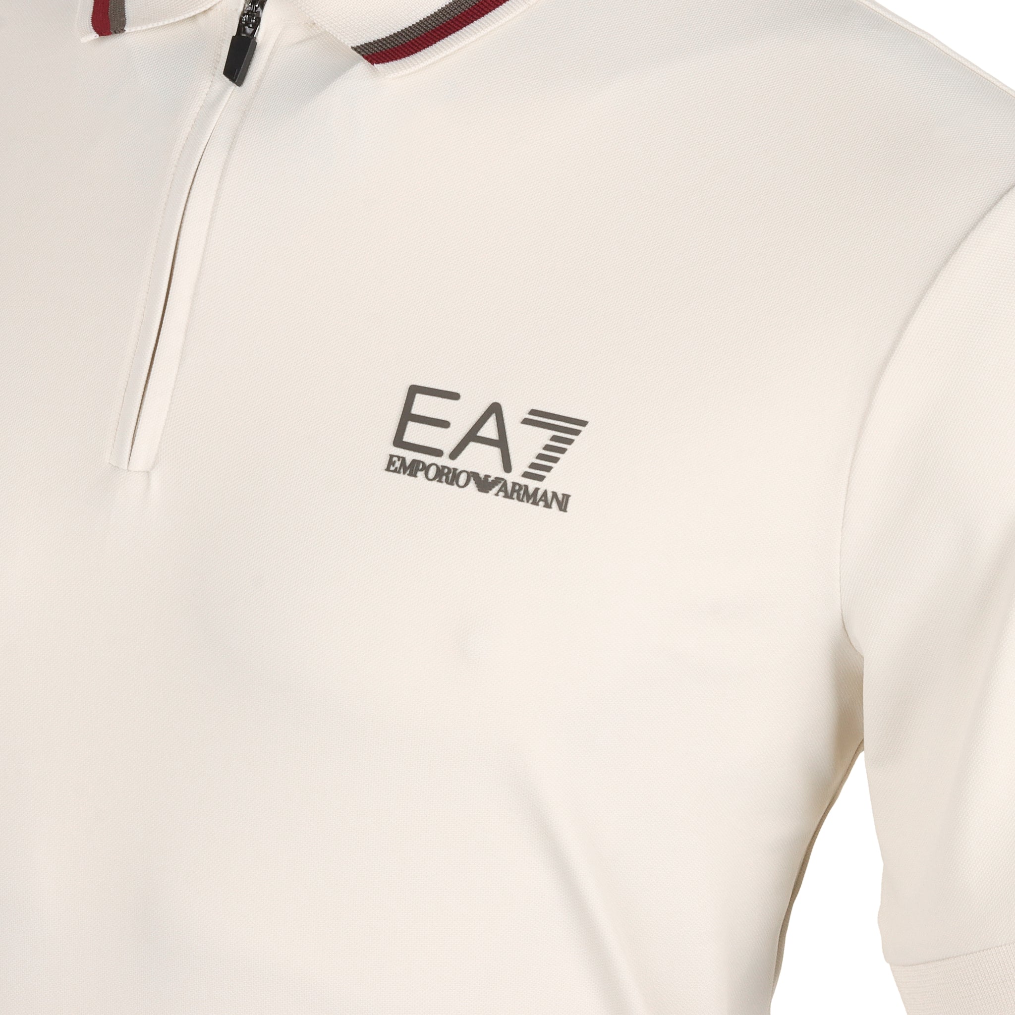 Emporio Armani EA7 Ventus7 1/4 Zip Polo Shirt Silver Birch 1910
