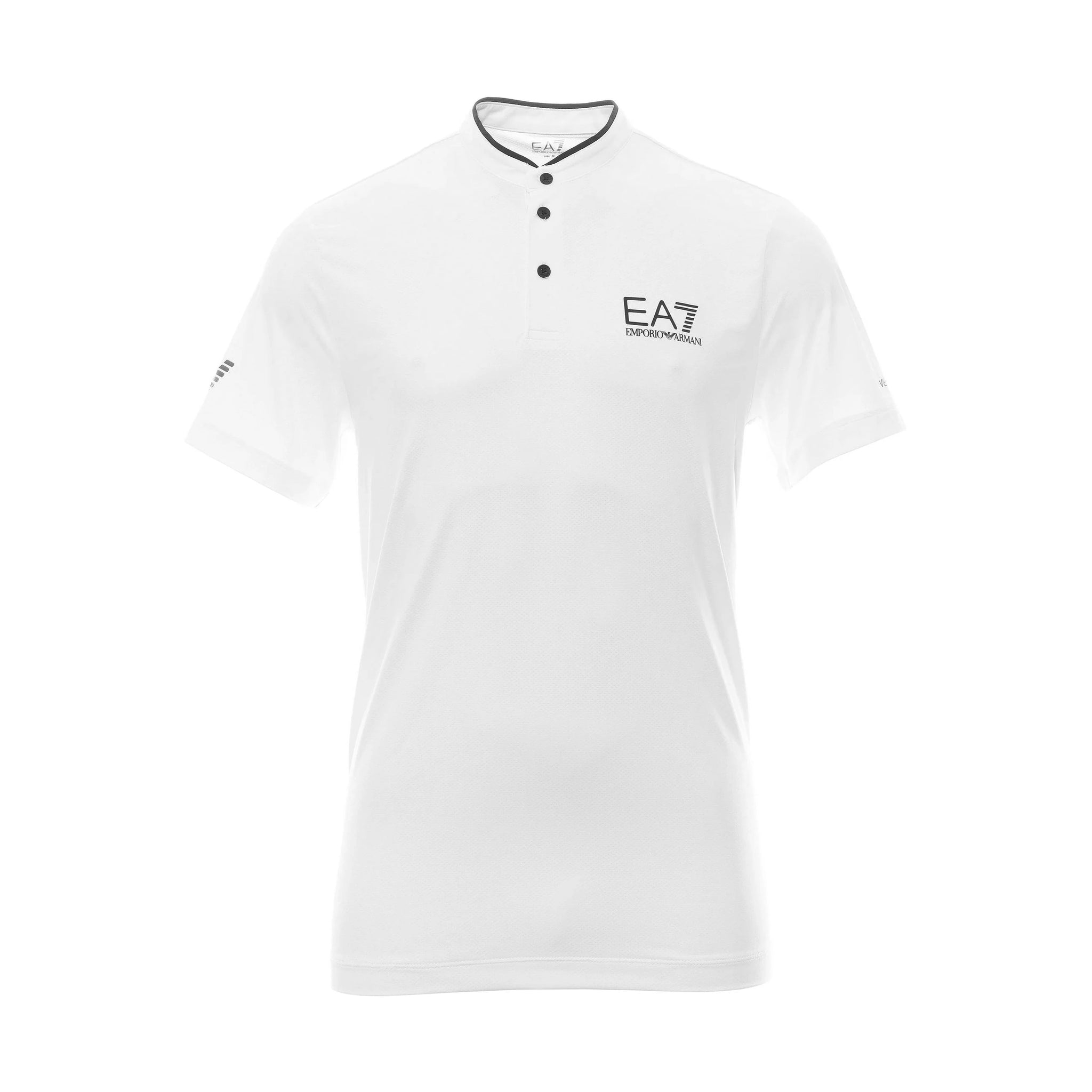 Emporio Armani EA7 Ventus7 Henley Polo Shirt PJEMZ 8NPT21 White 1100 Function18