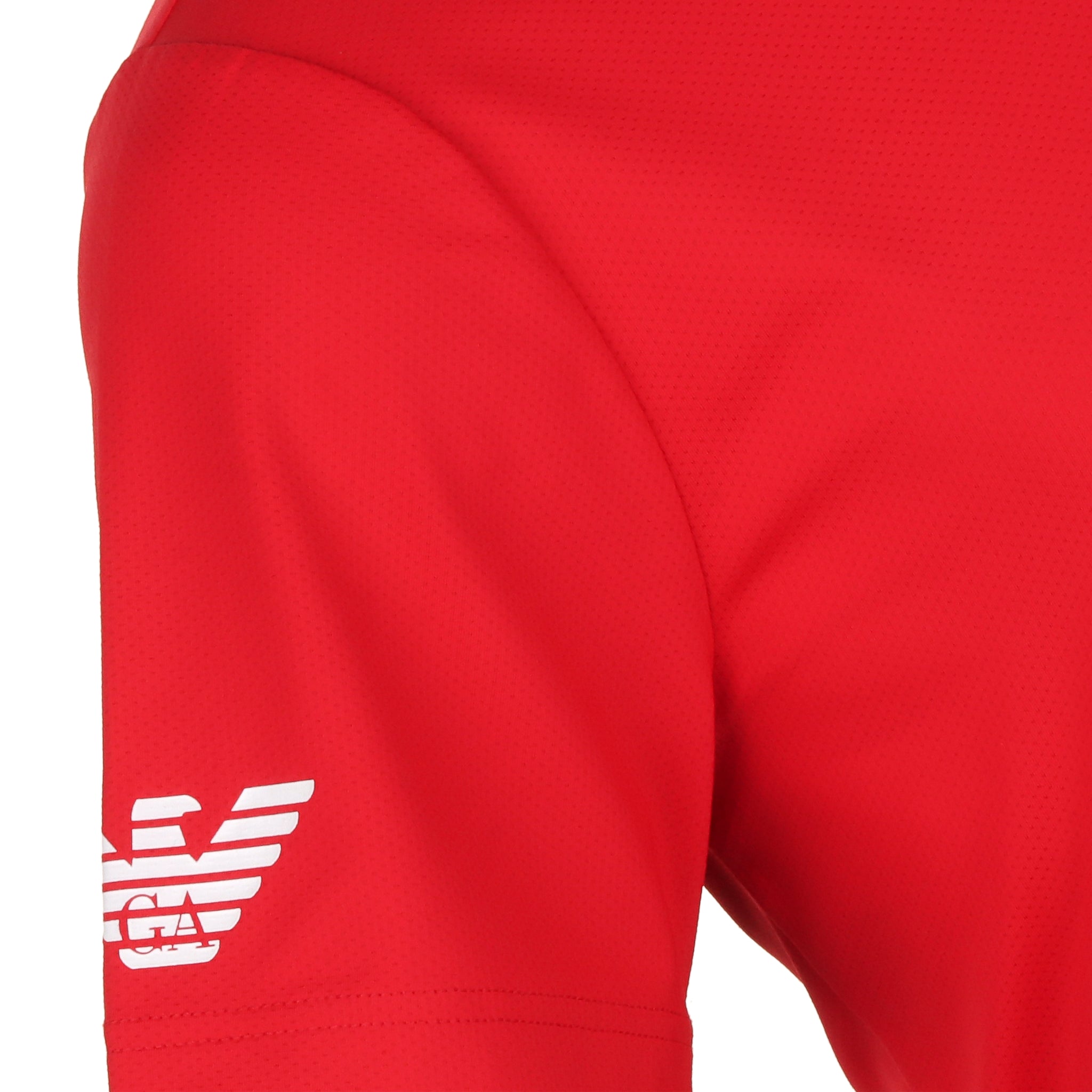 Emporio Armani EA7 Ventus7 Henley Polo Shirt Racing Red 1451