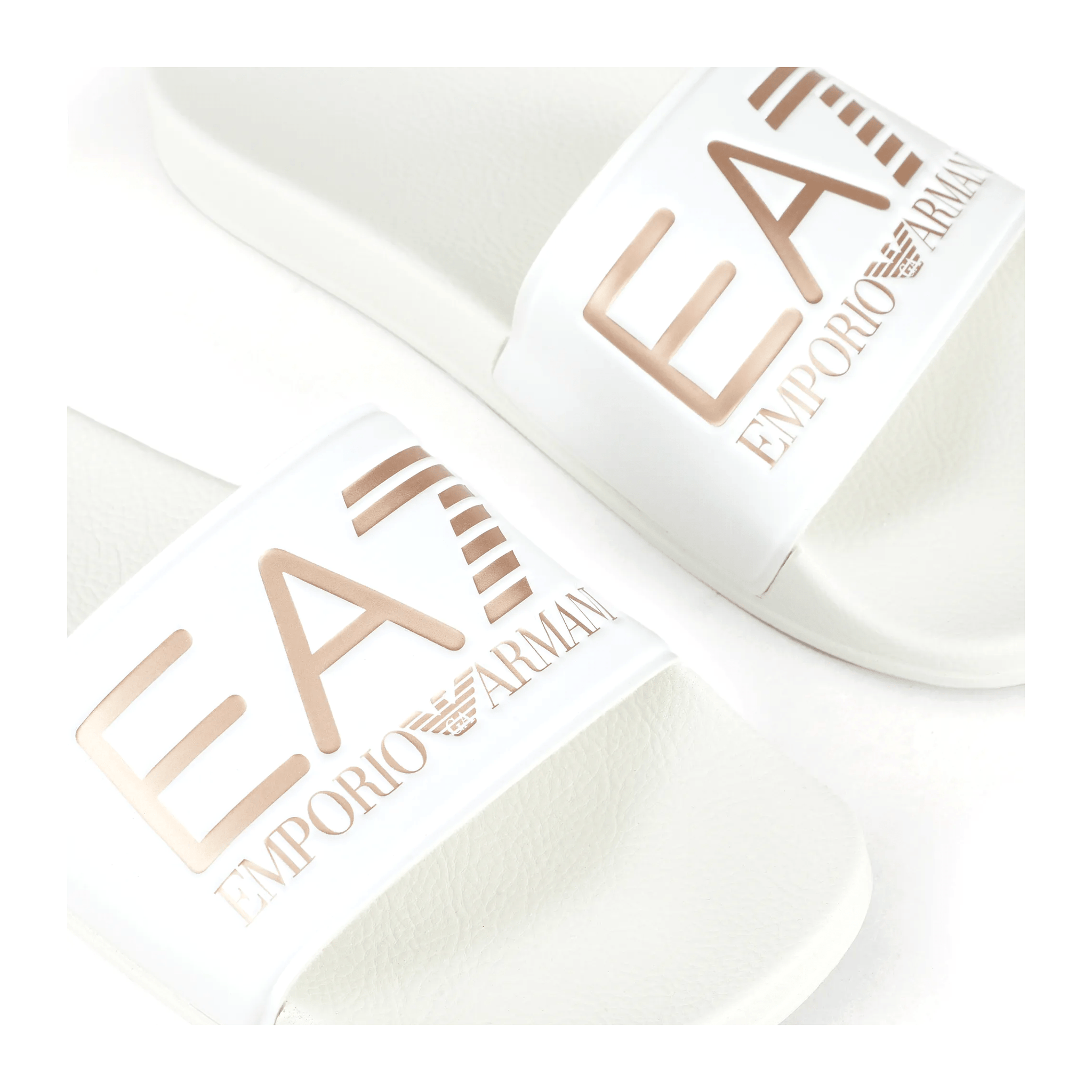 Emporio Armani EA7 Sliders White/Rose Gold M632