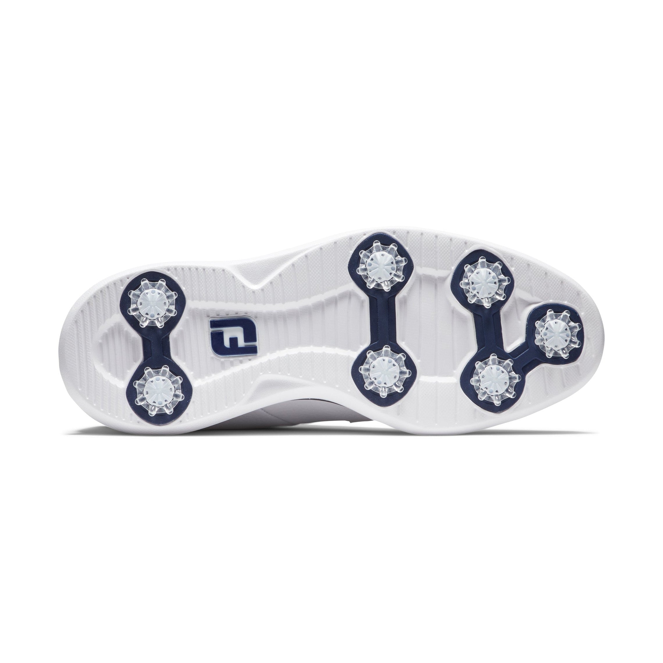 Golf Shoe —— FootJoy White Leather Derby with Navy-Trim Sole FootJoy Men main image 2