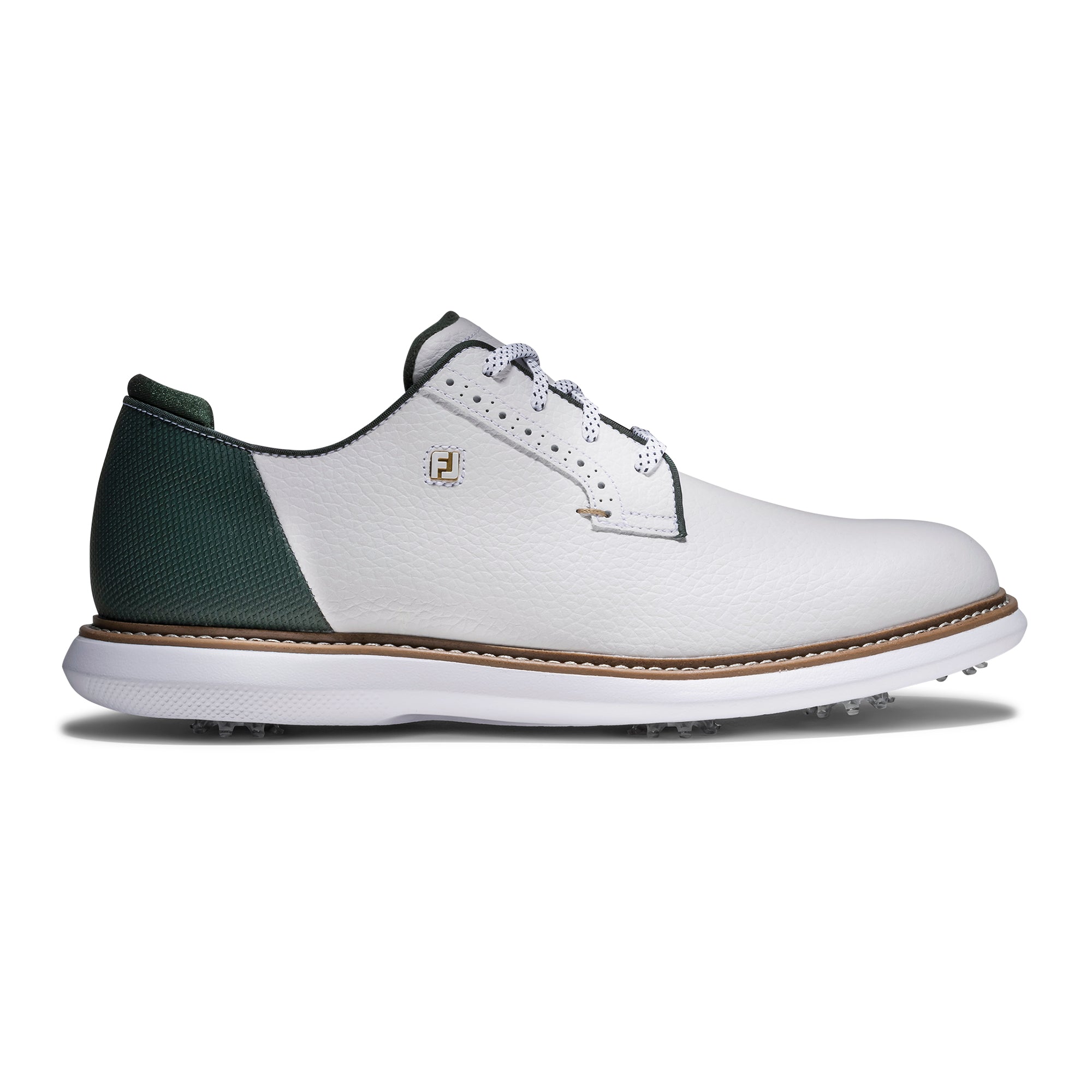 FootJoy FJ Traditions Blucher Golf Shoes - White/Black/Red - 57979