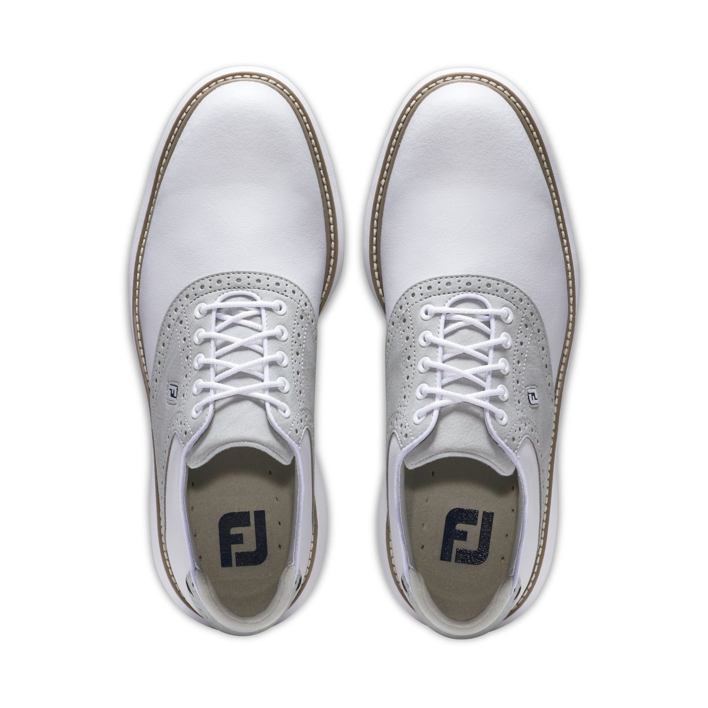 FootJoy FJ Traditions Golf Shoes - White/Grey - 57957 - Function18