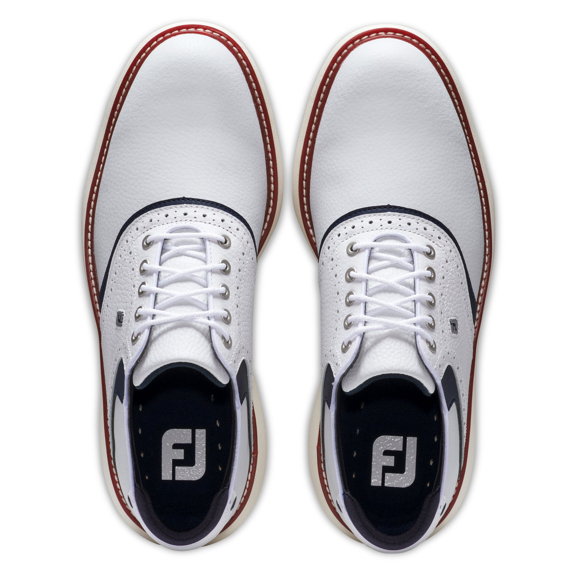 FootJoy FJ Traditions LE Golf Shoes White/Navy/Red