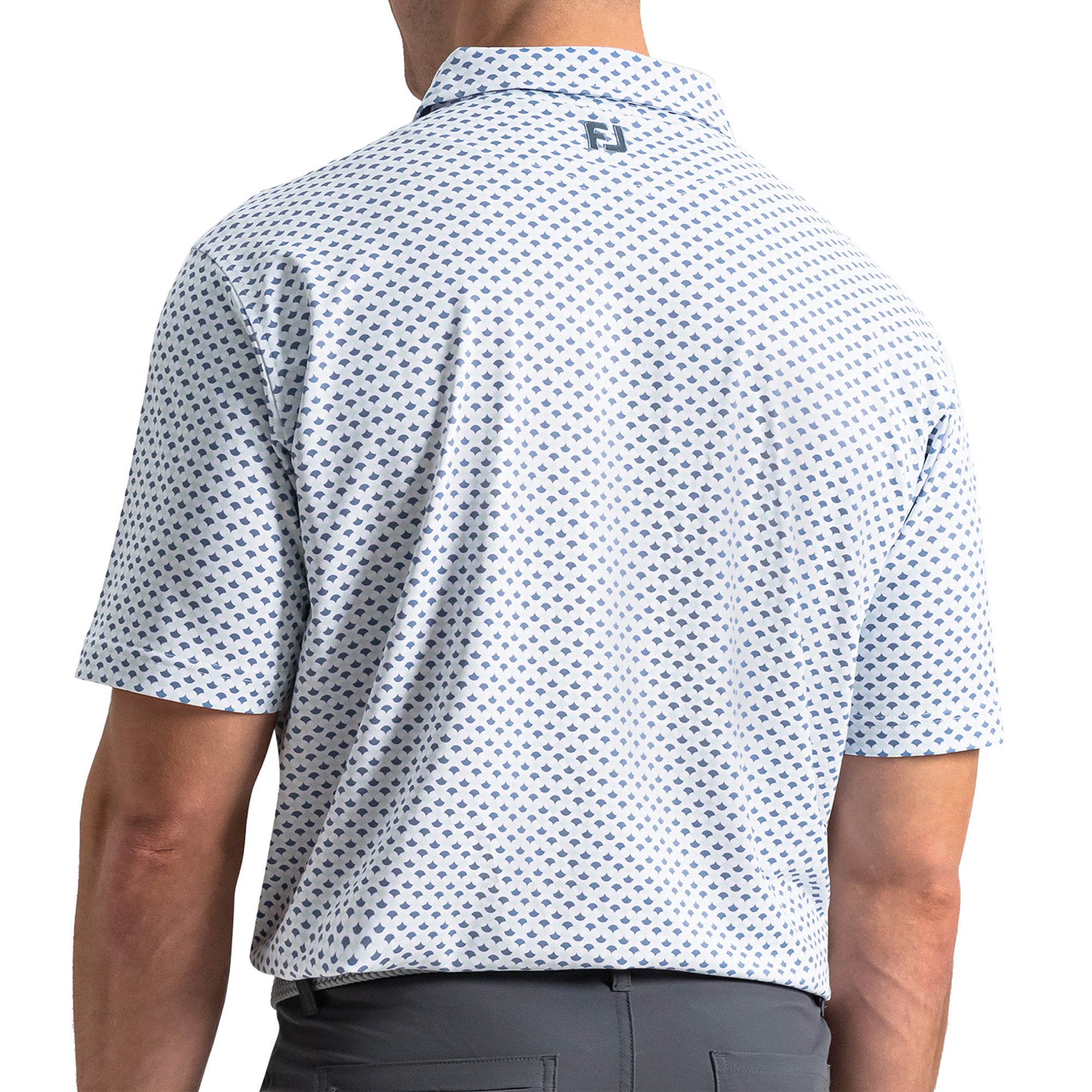 FootJoy Ginko Geo Pique Golf Shirt - White/Mint - 40931 - Function18