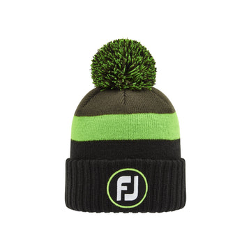 FootJoy Multi Pom Bobble Hat Black/Acid Green/Olive