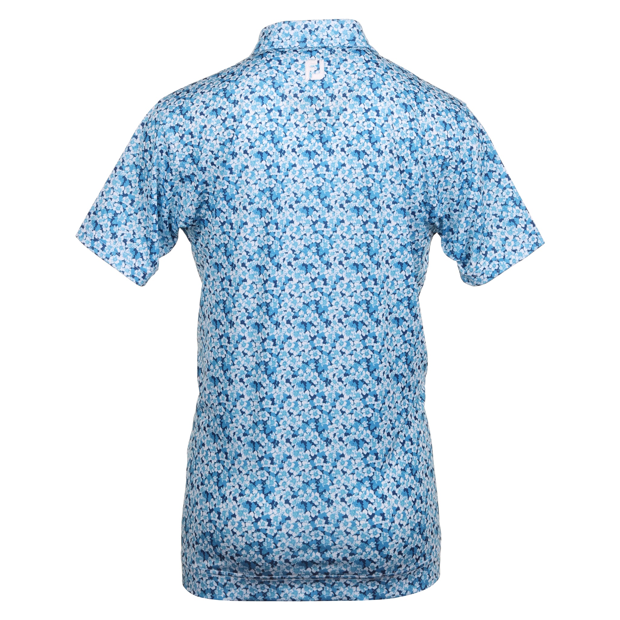 FootJoy Primrose Print Lisle Golf Shirt Ocean