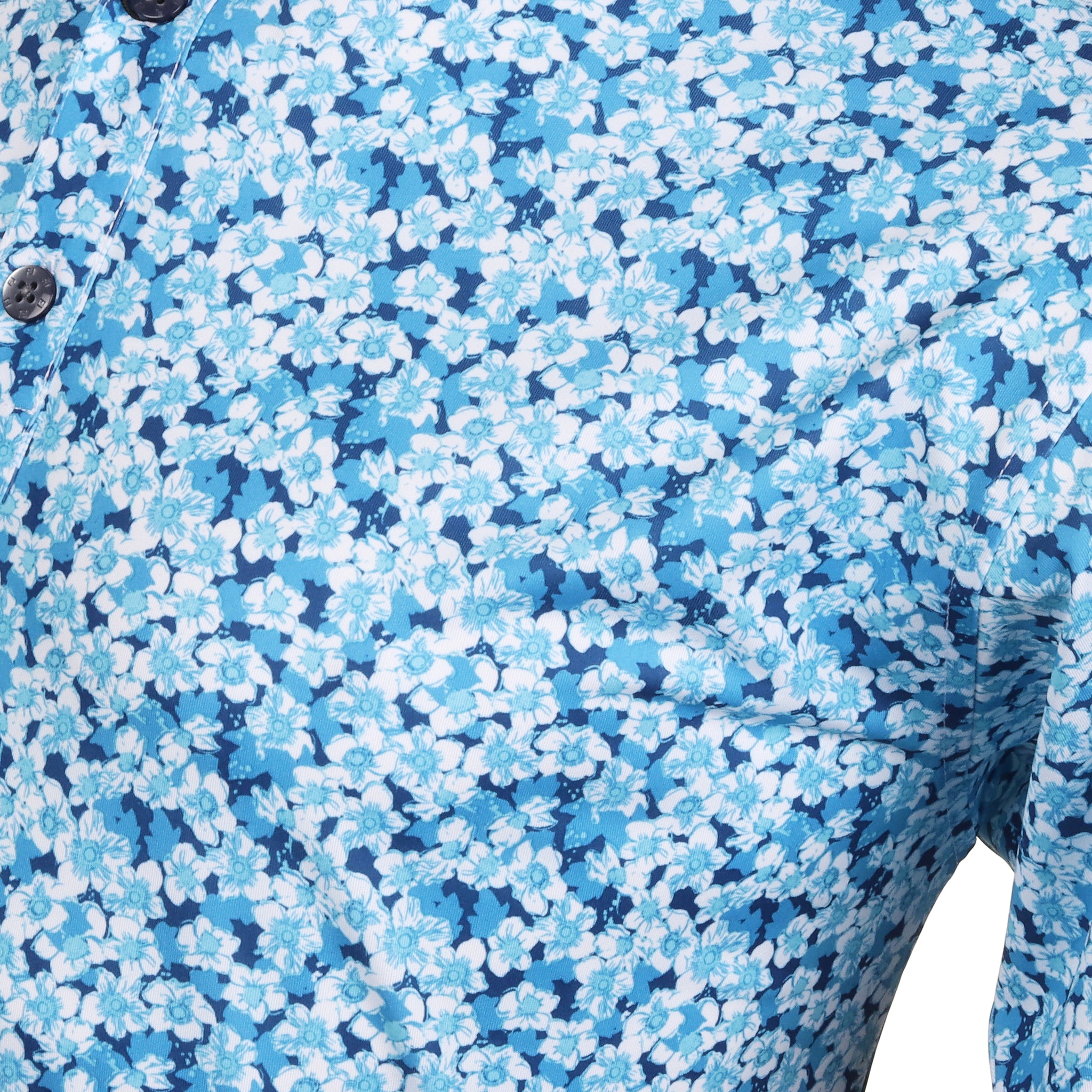 FootJoy Primrose Print Lisle Golf Shirt Ocean