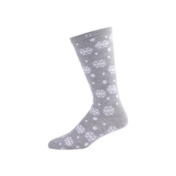 FootJoy ProDry Festive Crew Golf Socks Grey/Snow