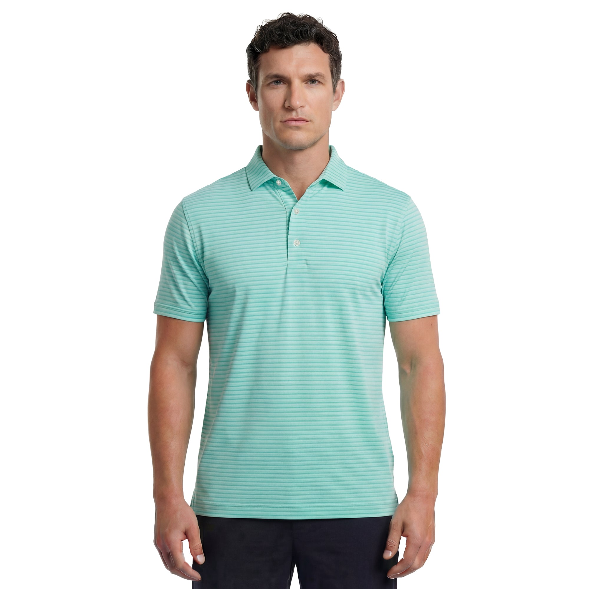FootJoy Shadow Stripe Lisle Golf Shirt - Navy - 39271 - Function18