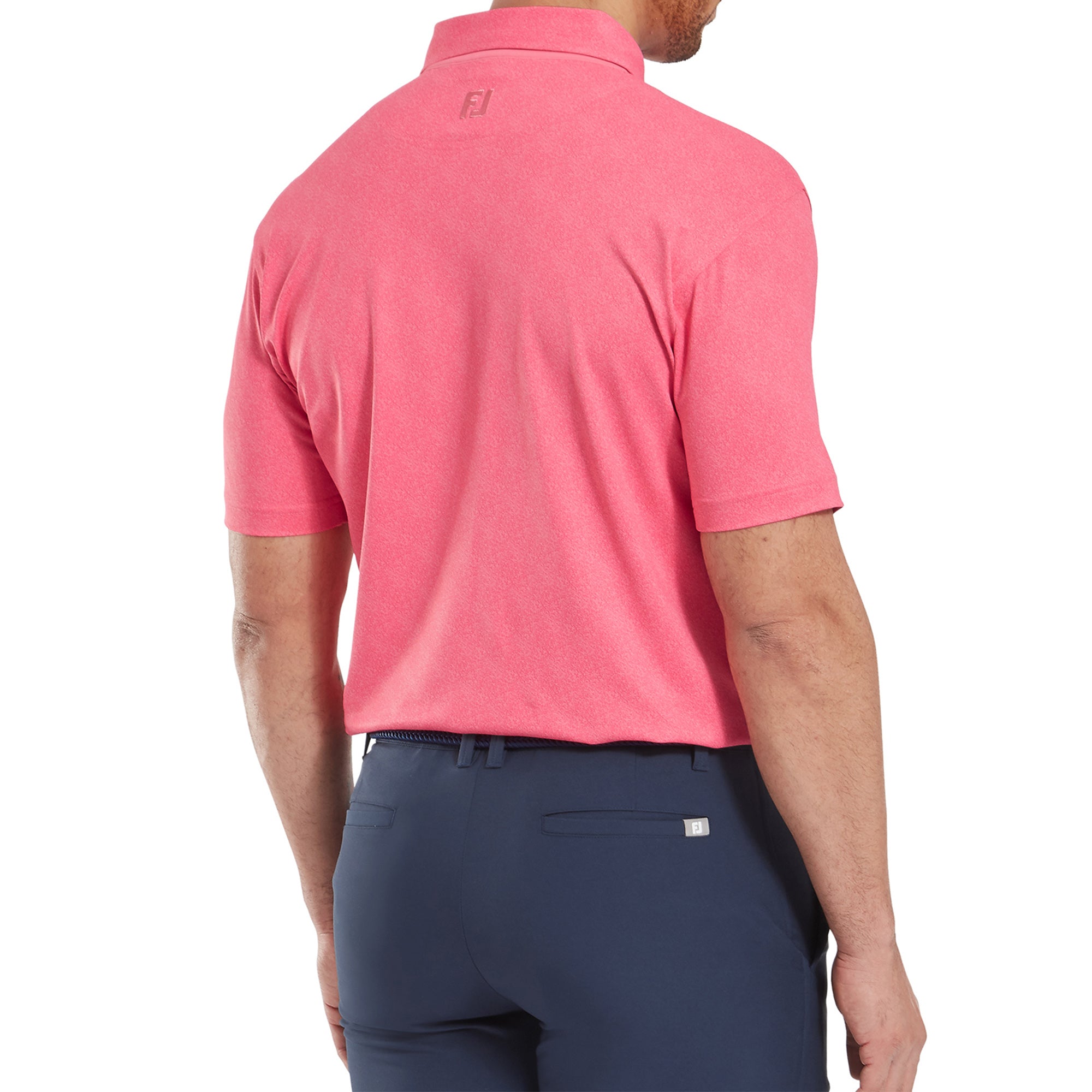 FootJoy Speckle Print Pique Golf Shirt Pink Lemonade