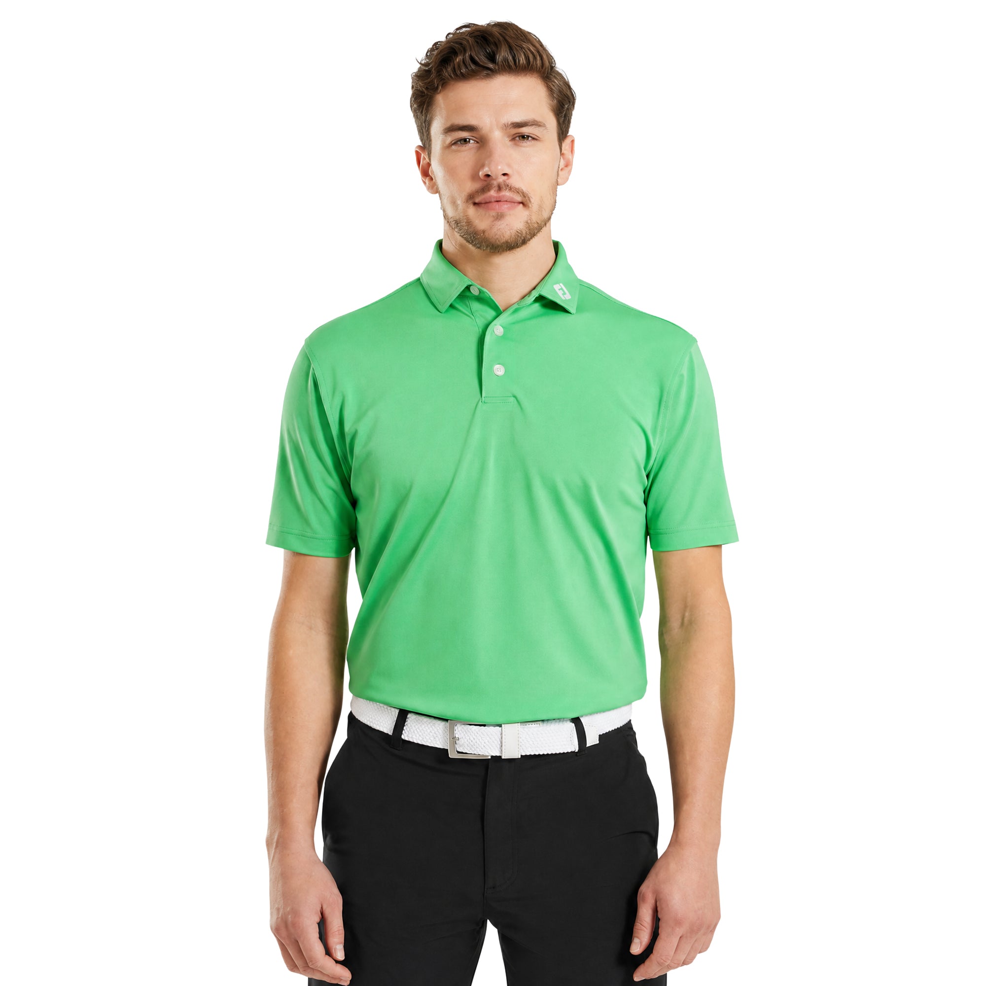 FootJoy Stretch Pique Solid Golf Shirt - Olive - 84455 - Function18