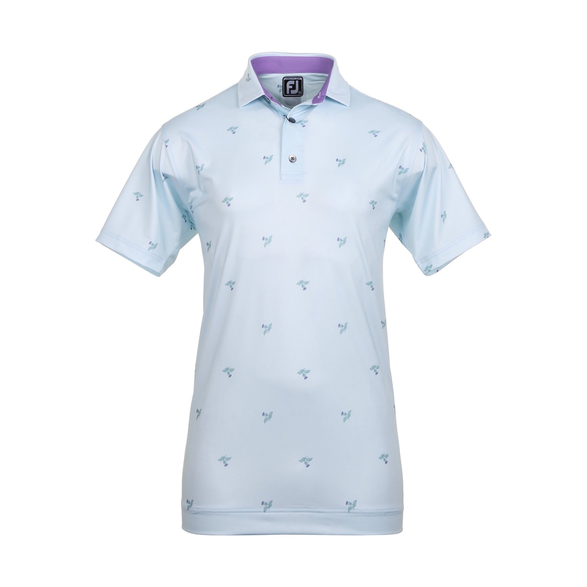 FootJoy Thistle Print Lisle Golf Shirt Mist