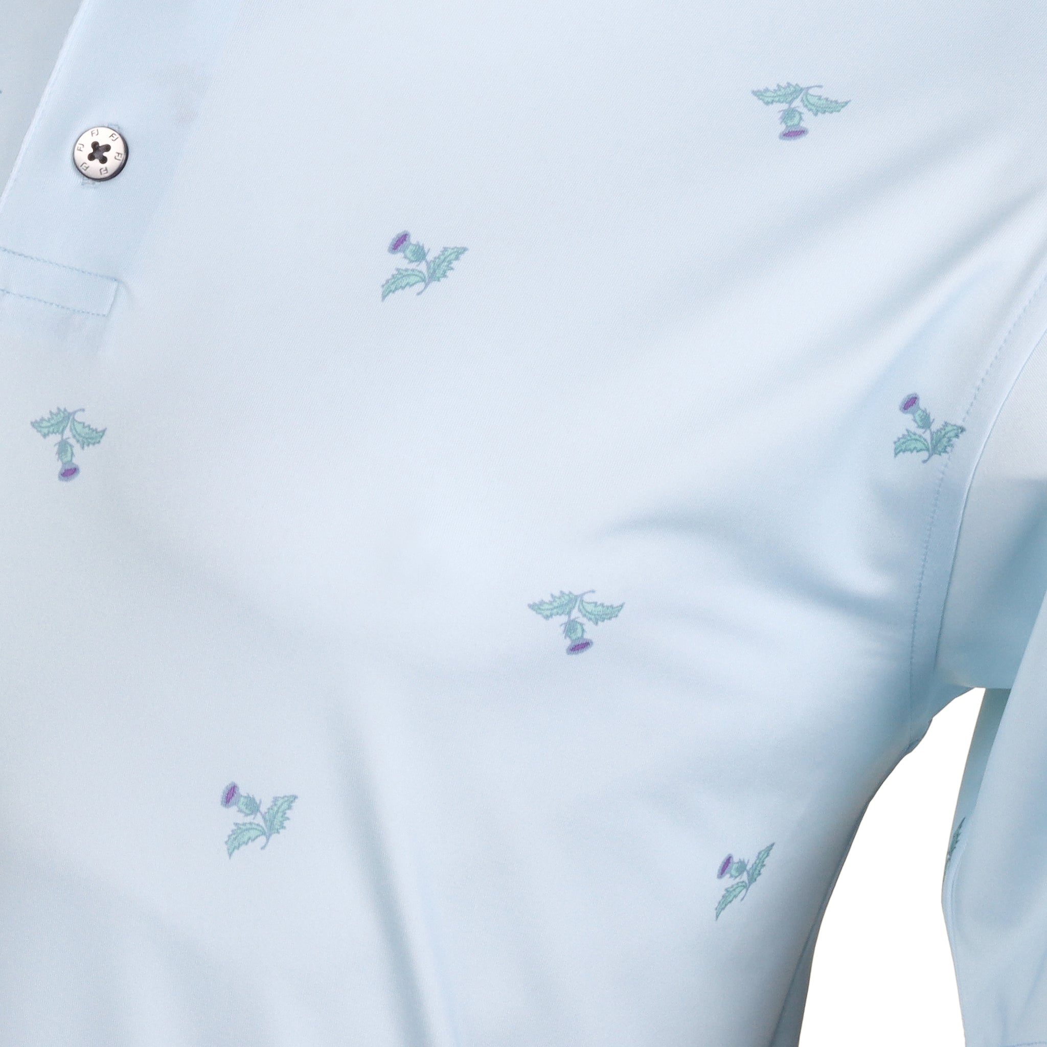 FootJoy Thistle Print Lisle Golf Shirt Mist