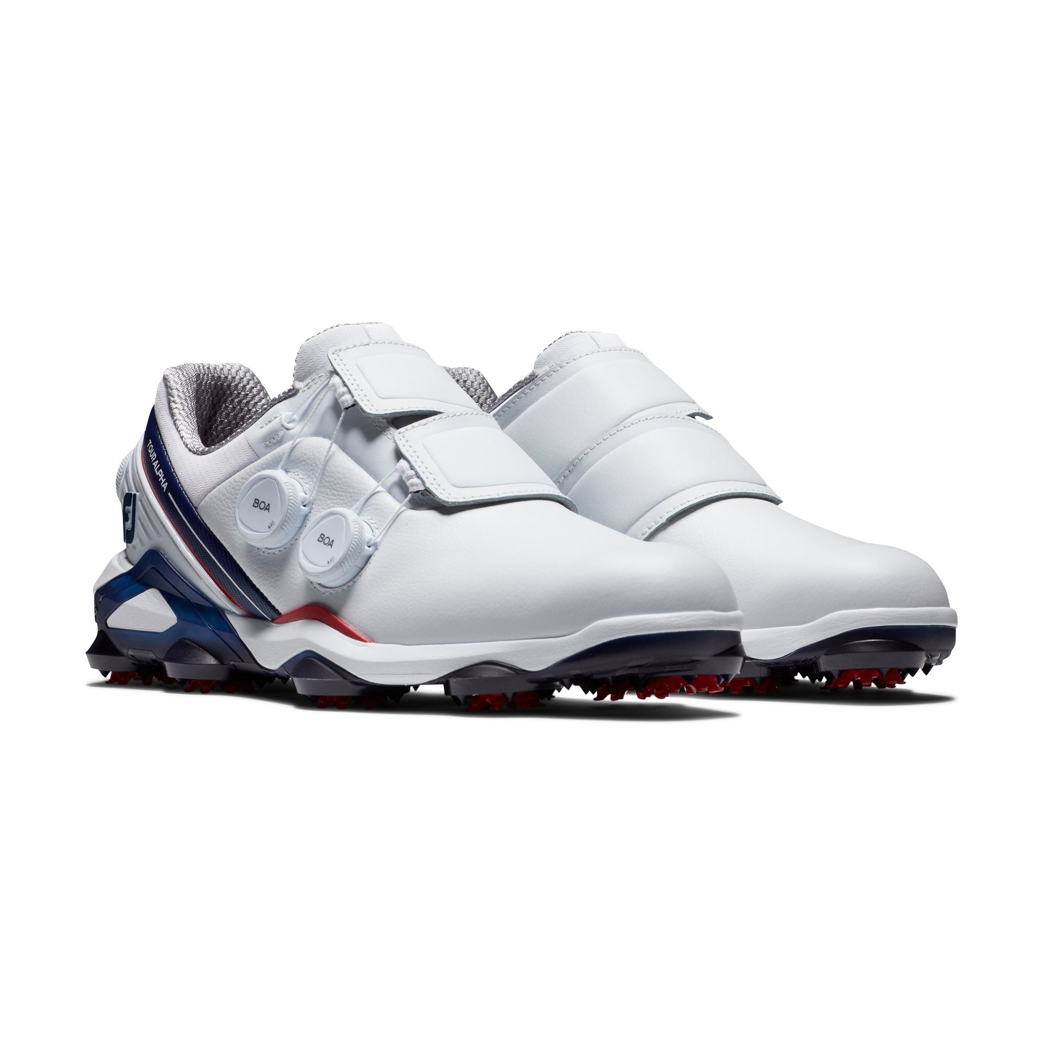 FootJoy Tour Alpha Triple BOA Golf Shoes White/Navy/Red