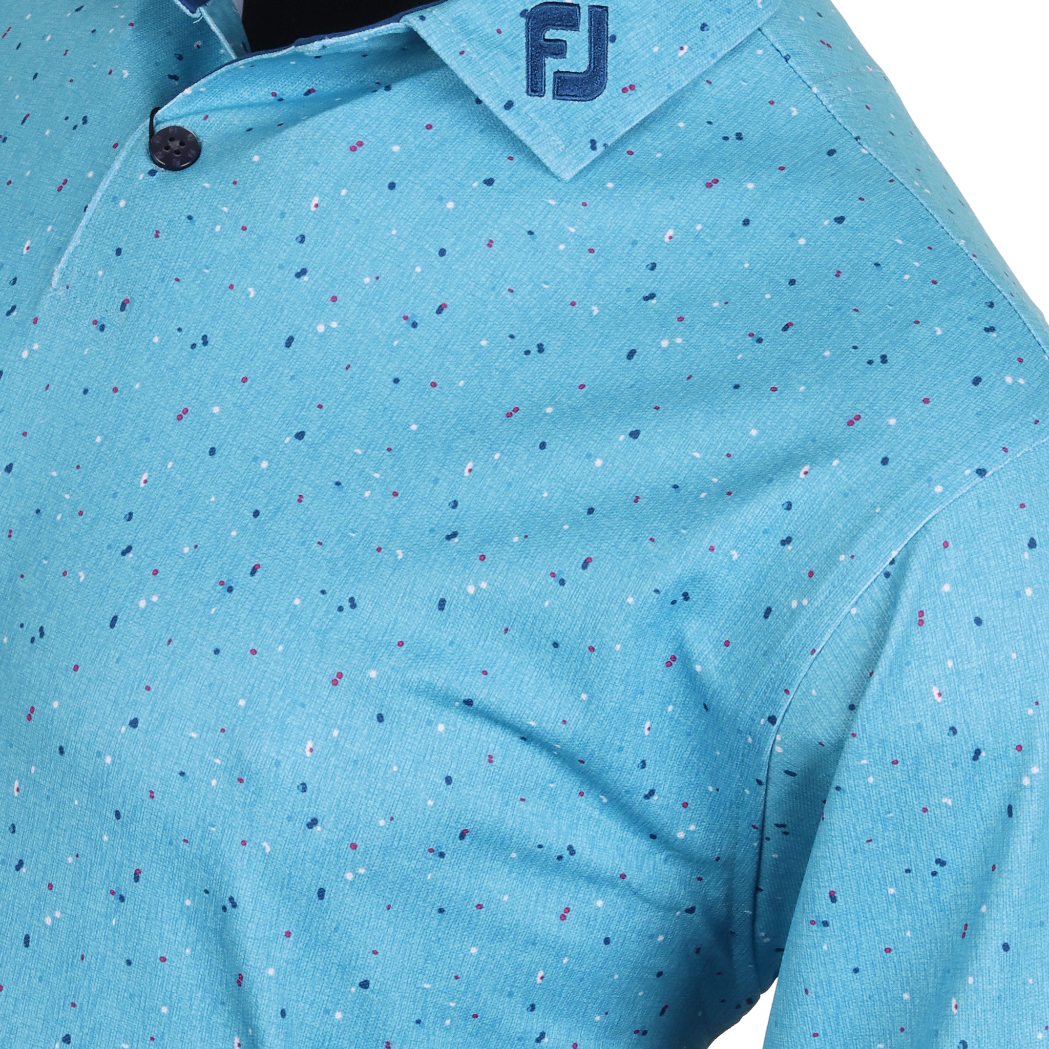 FootJoy Tweed Texture Pique Golf Shirt Blue Sky