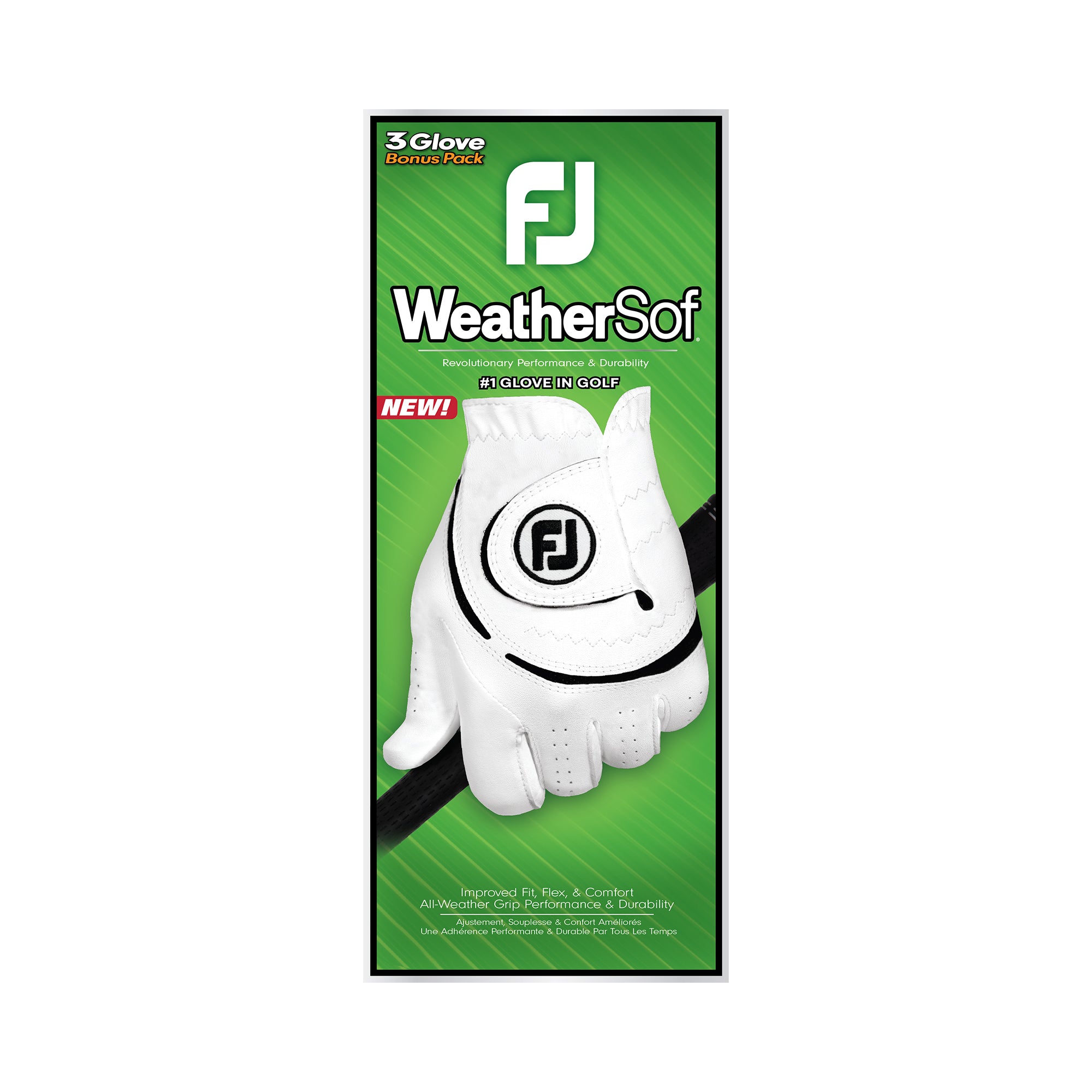 FootJoy WeatherSof Golf Glove MLH 3-Pack SS24 White/Black
