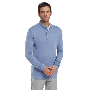 FootJoy Dri Release Button Placket Sweater Blue Jay
