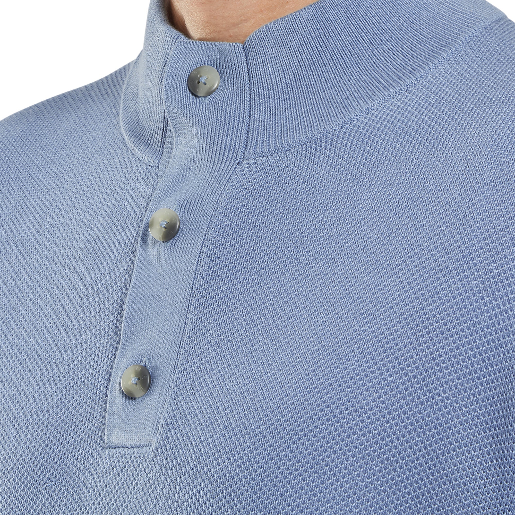 FootJoy Dri Release Button Placket Sweater Blue Jay