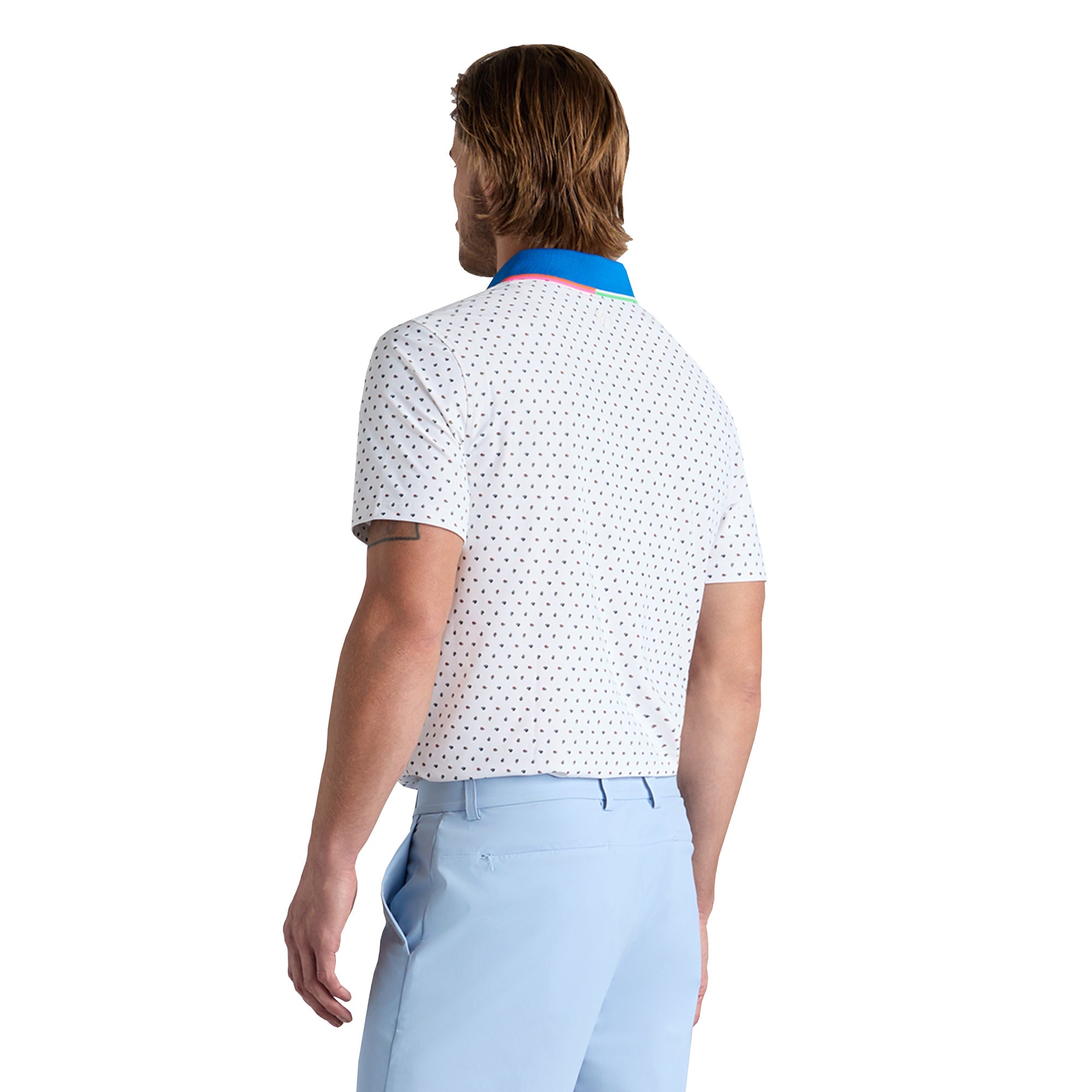 G/FORE Ditsy Floral Tech Pique Polo Shirt Snow 