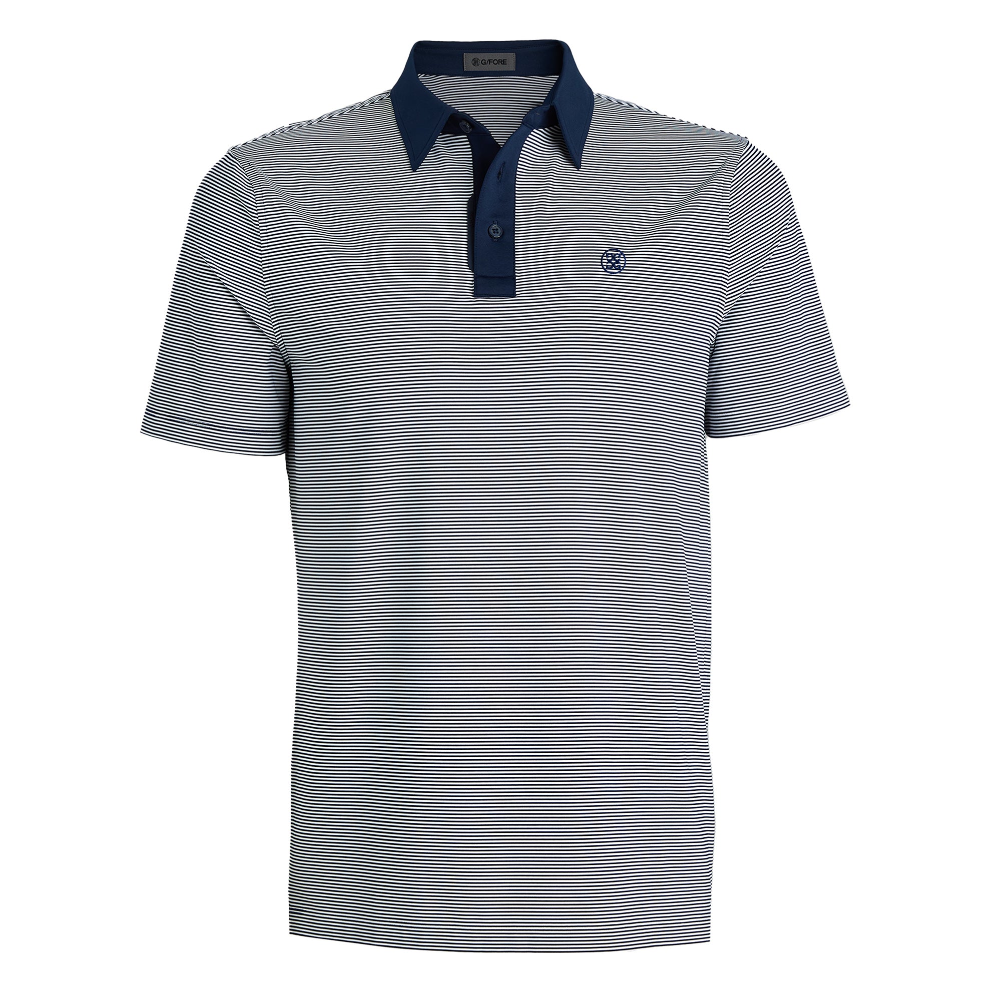 G/FORE Feeder Stripe Fine Tech Jersey Polo Shirt Twilight