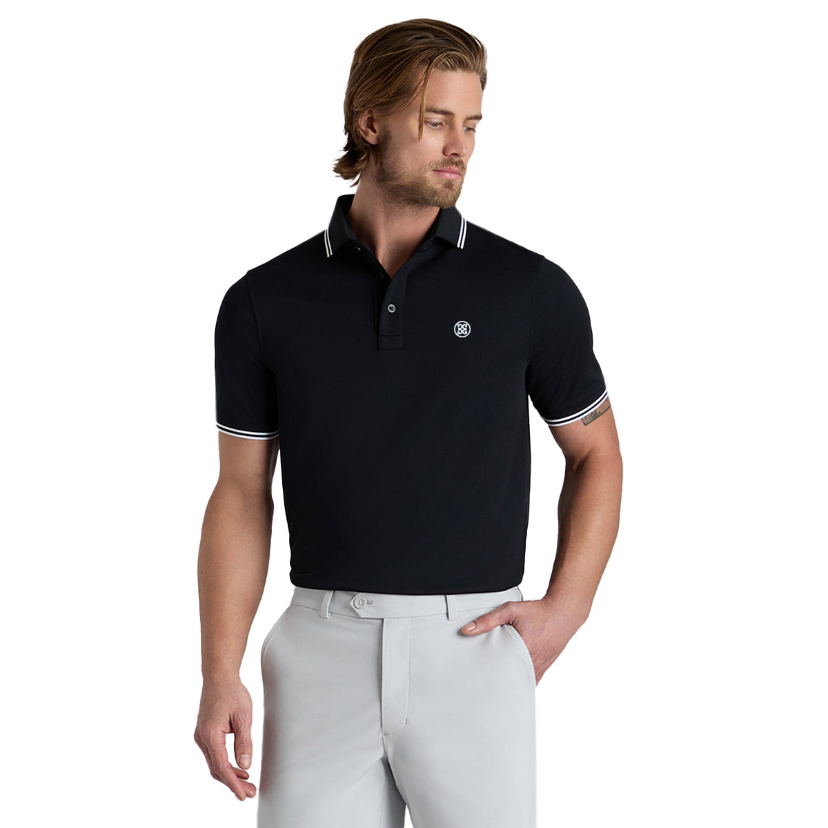 G/FORE Tux Performance Pique Polo Shirt - Onyx - GMP000093-ONYX-LC ...