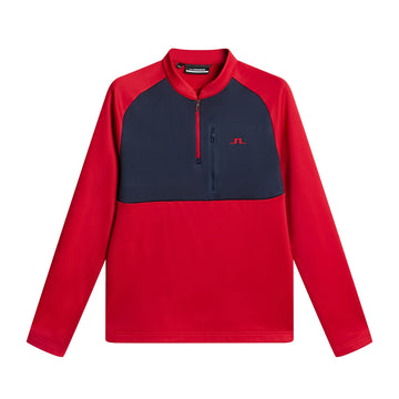 J.Lindeberg Golf Adam 1/4 Zip Mid Layer FW24 Barbados Cherry G131