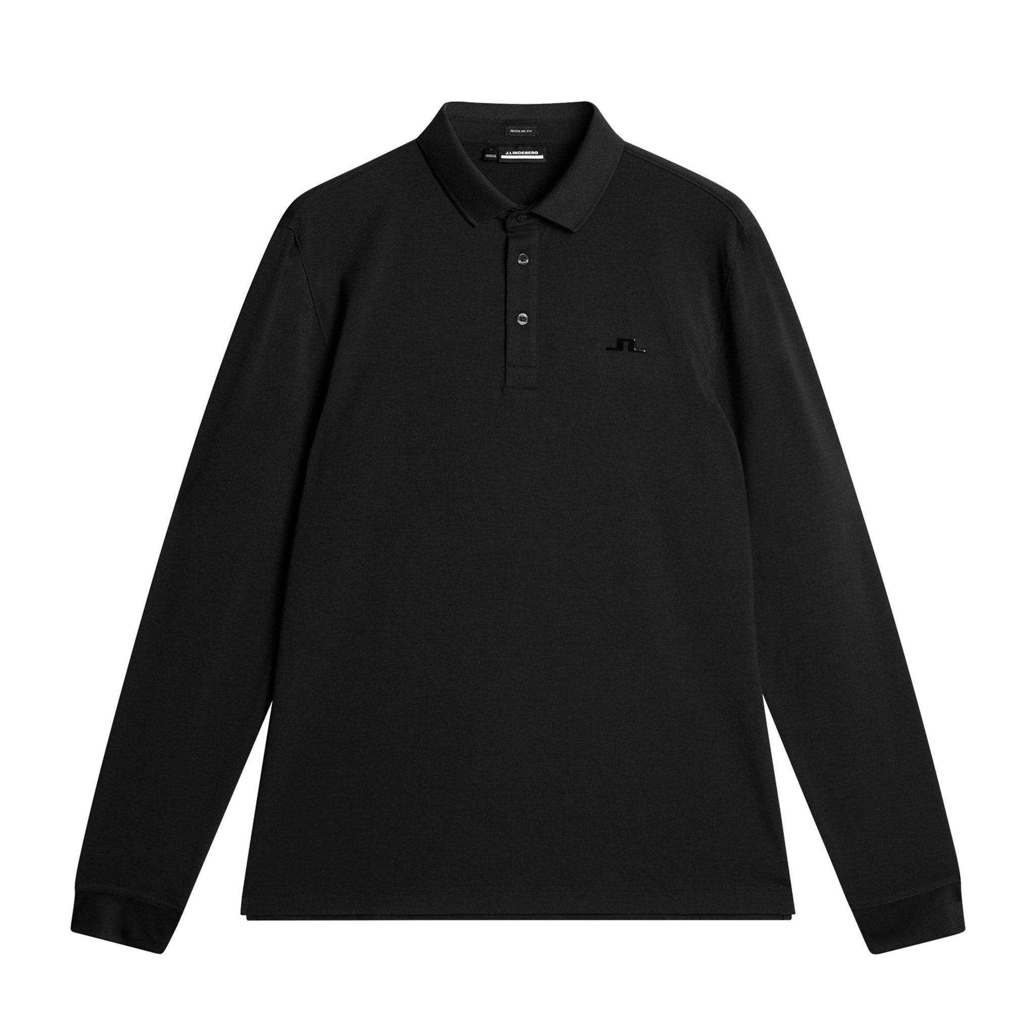 J.Lindeberg Golf Florian Long Sleeve Polo Shirt FW24 Black 9999