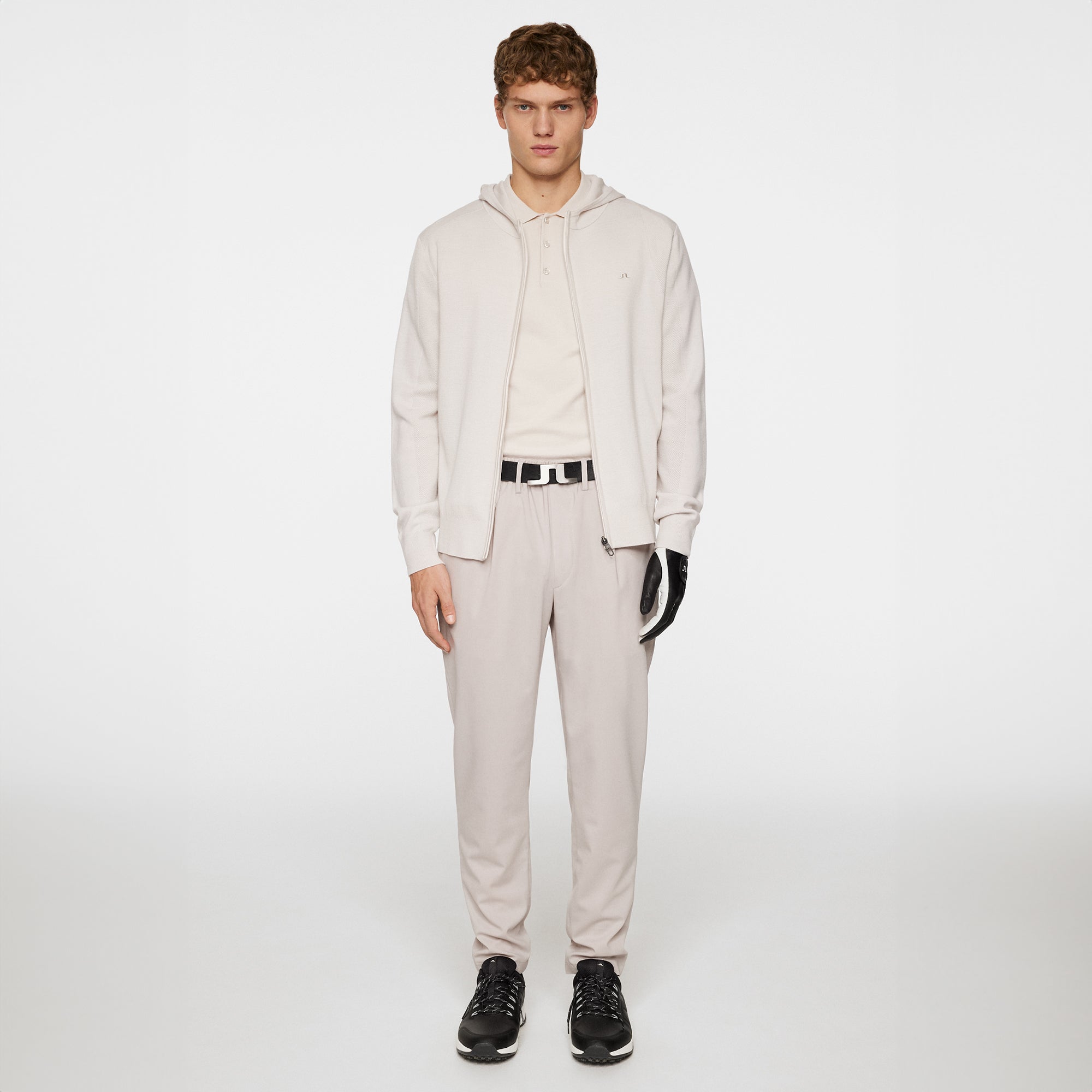 J.Lindeberg Golf x Glenmuir Cameron Knitted Hoodie Moonbeam U029