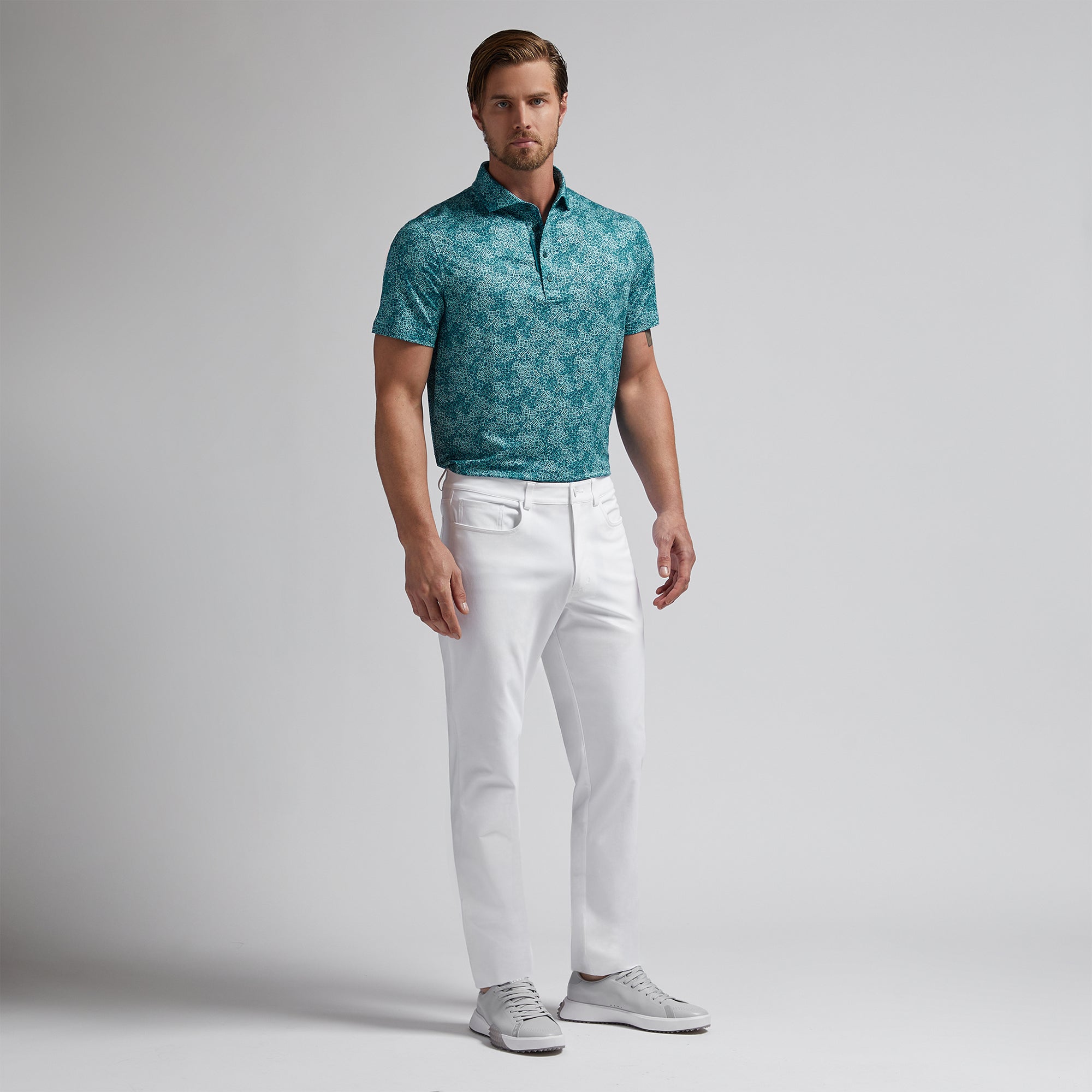 G/FORE Hydrangea Tech Jersey Polo Harbour