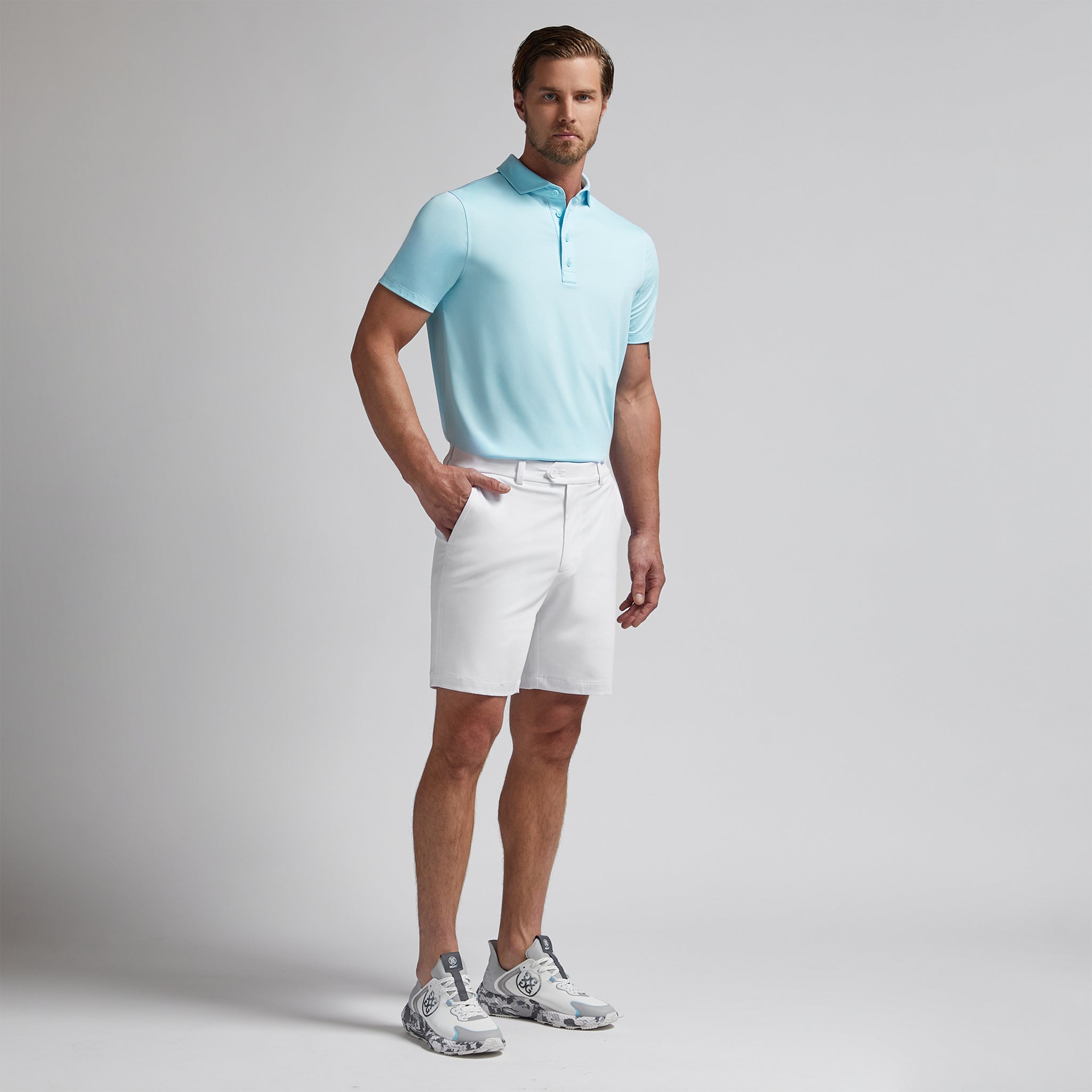 G/FORE Melange Ice Nylon Polo Powder Melange