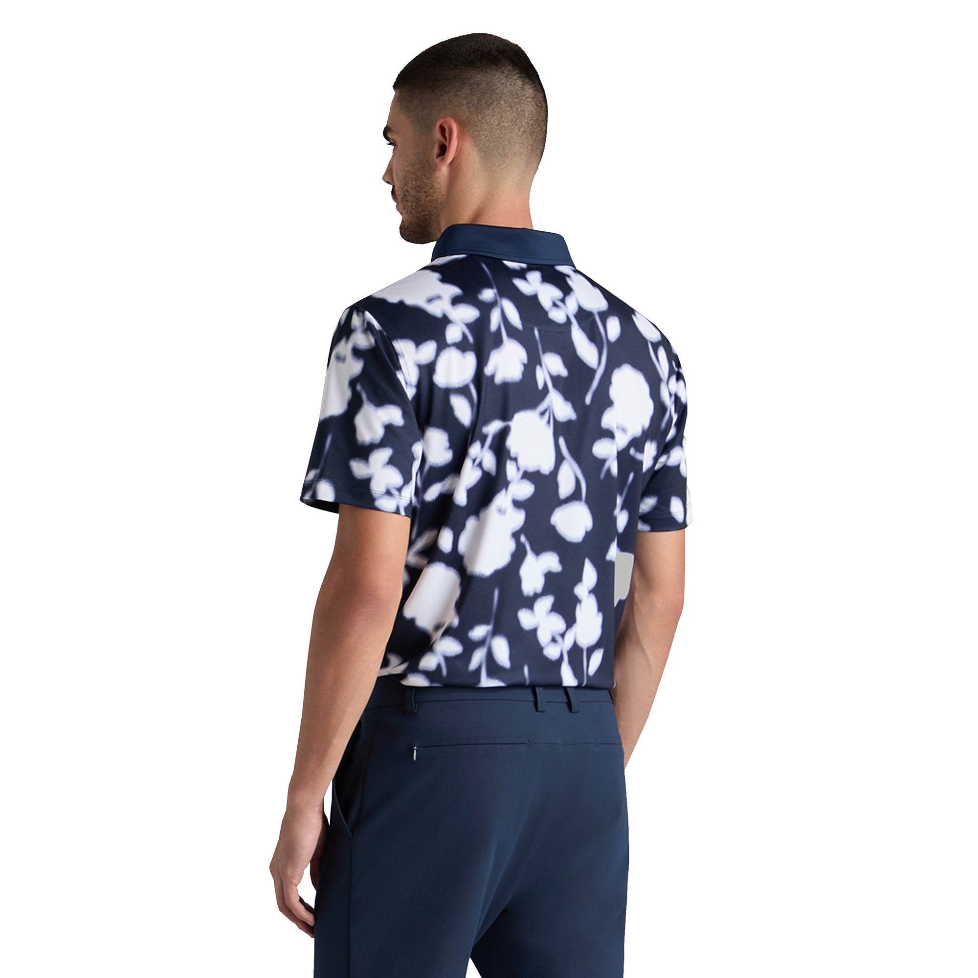 G/FORE Blur Floral Tech Jersey Golf Polo Shirt - Twilight - GMP000080 ...