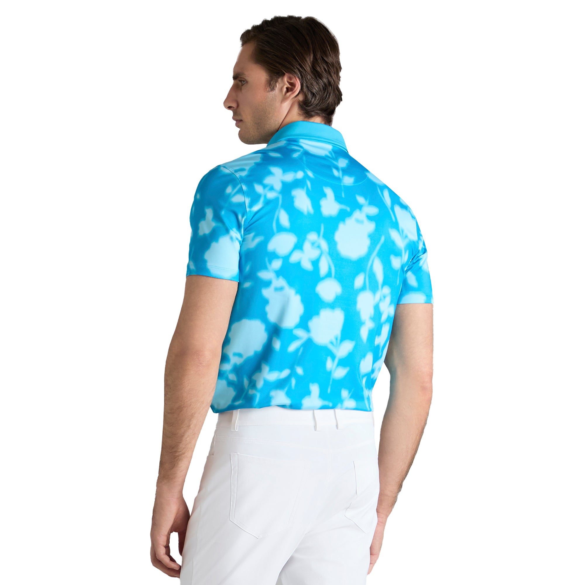 G/FORE Blur Floral Tech Jersey Polo Shirt