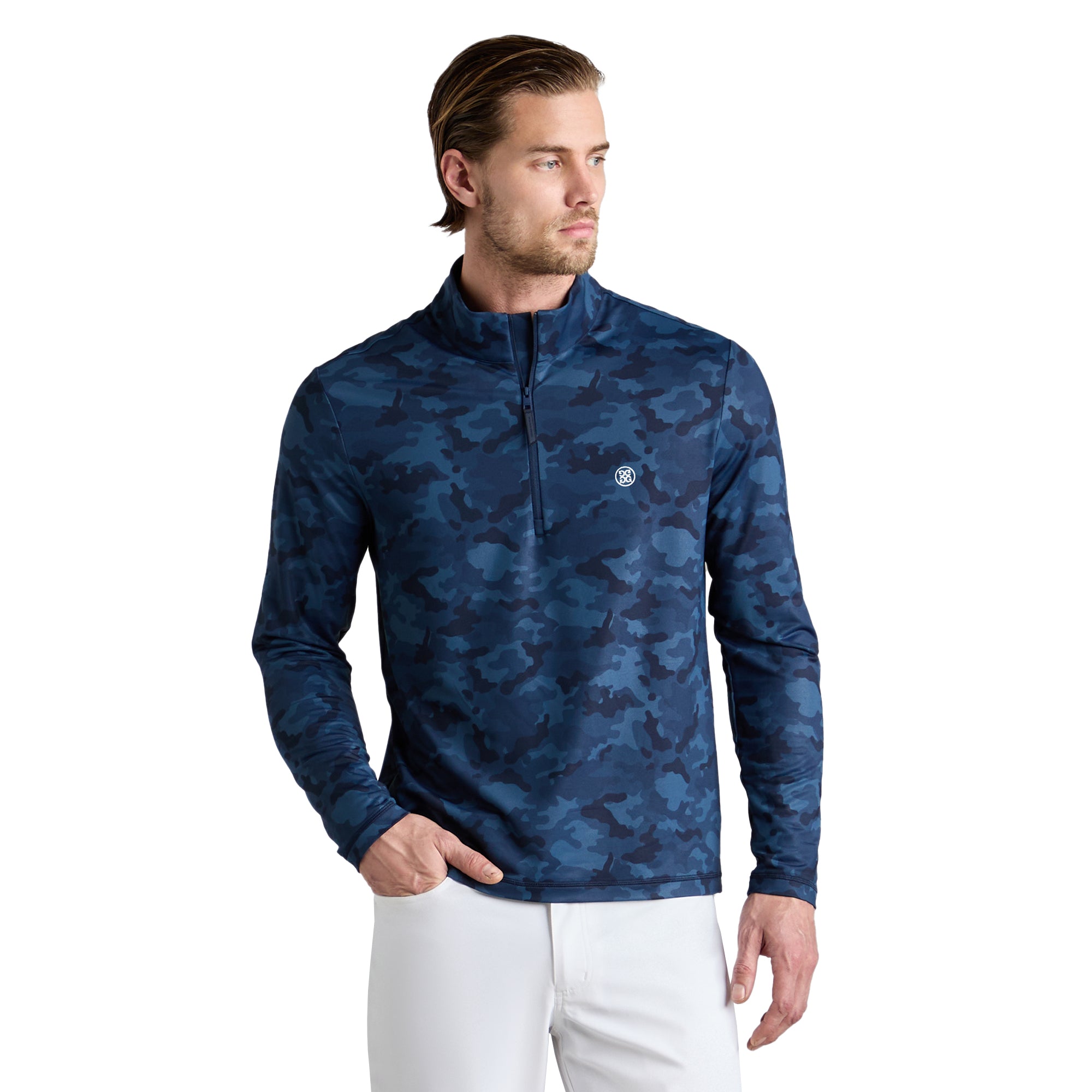 G/FORE Brushed Back Tech 1/4 Zip Pullover - Twilight Camo