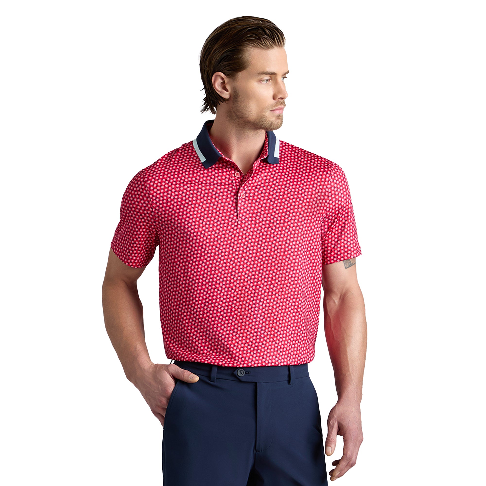G/FORE Circle G's Tech Jersey Polo Shirt - Lava - GMP000086-LAVA ...