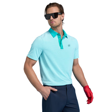 G/FORE Feeder Stripe Fine Tech Jersey Polo Shirt
