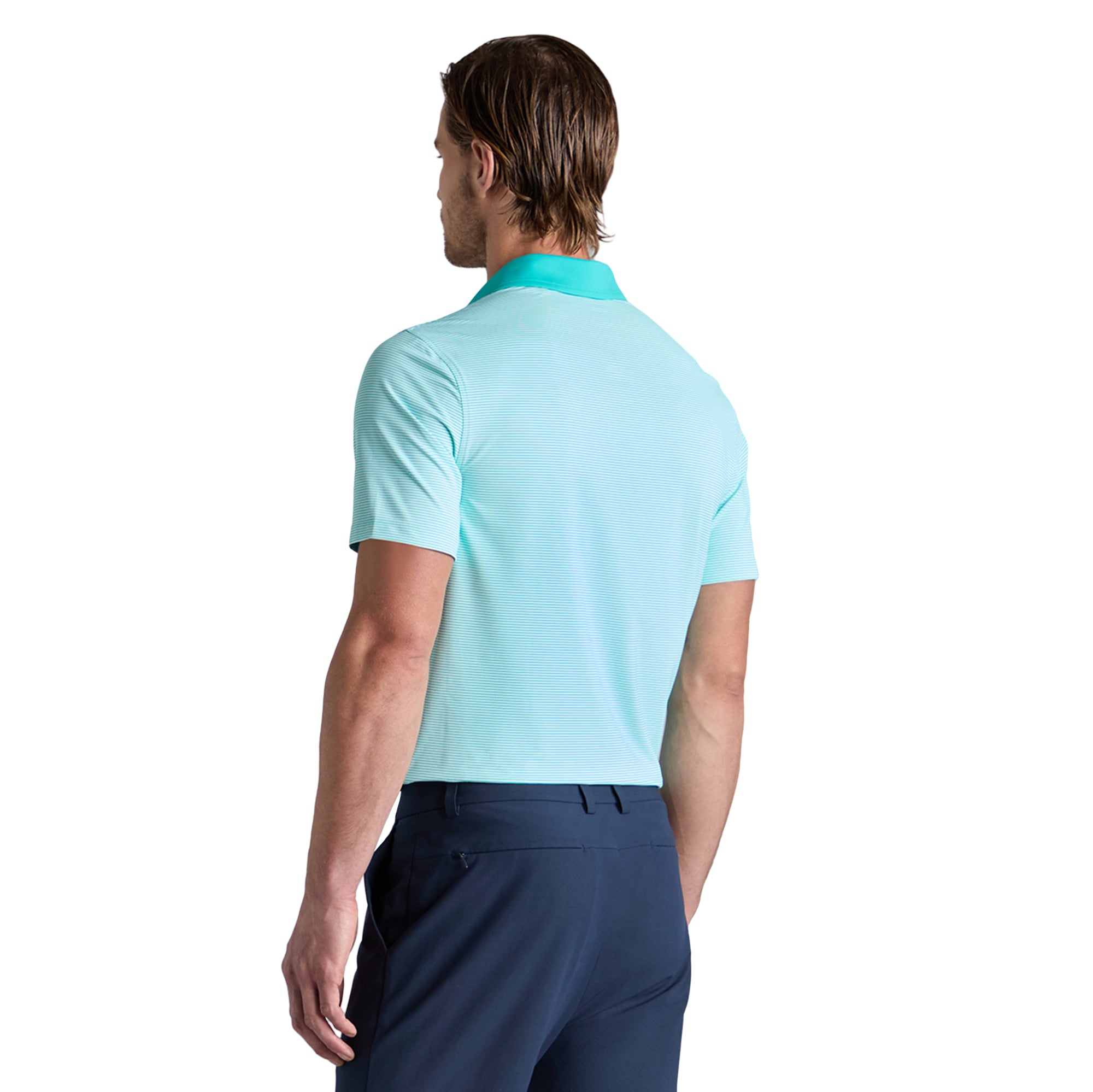 G/FORE Feeder Stripe Fine Tech Jersey Polo Shirt