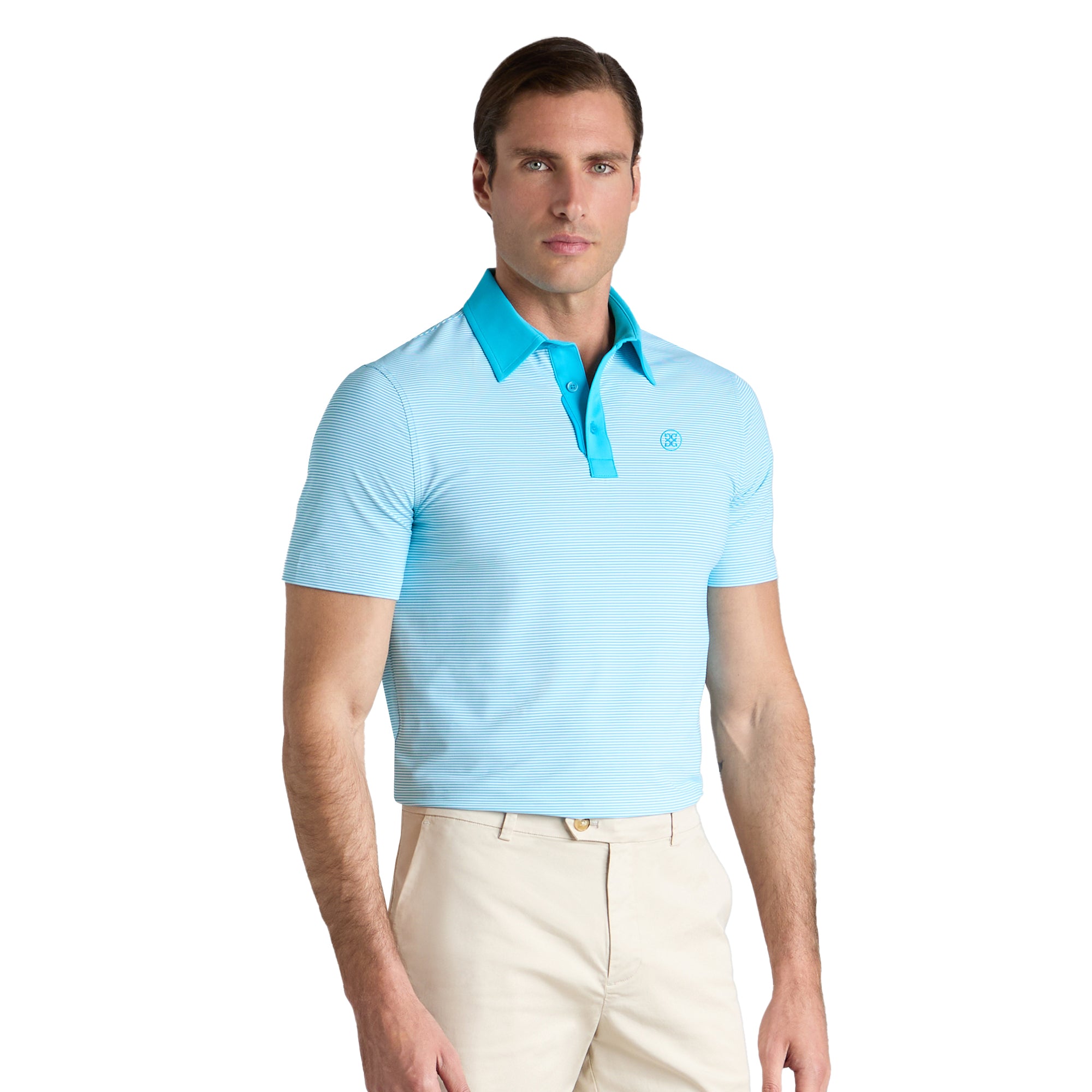 G/FORE Feeder Stripe Fine Tech Jersey Polo Shirt