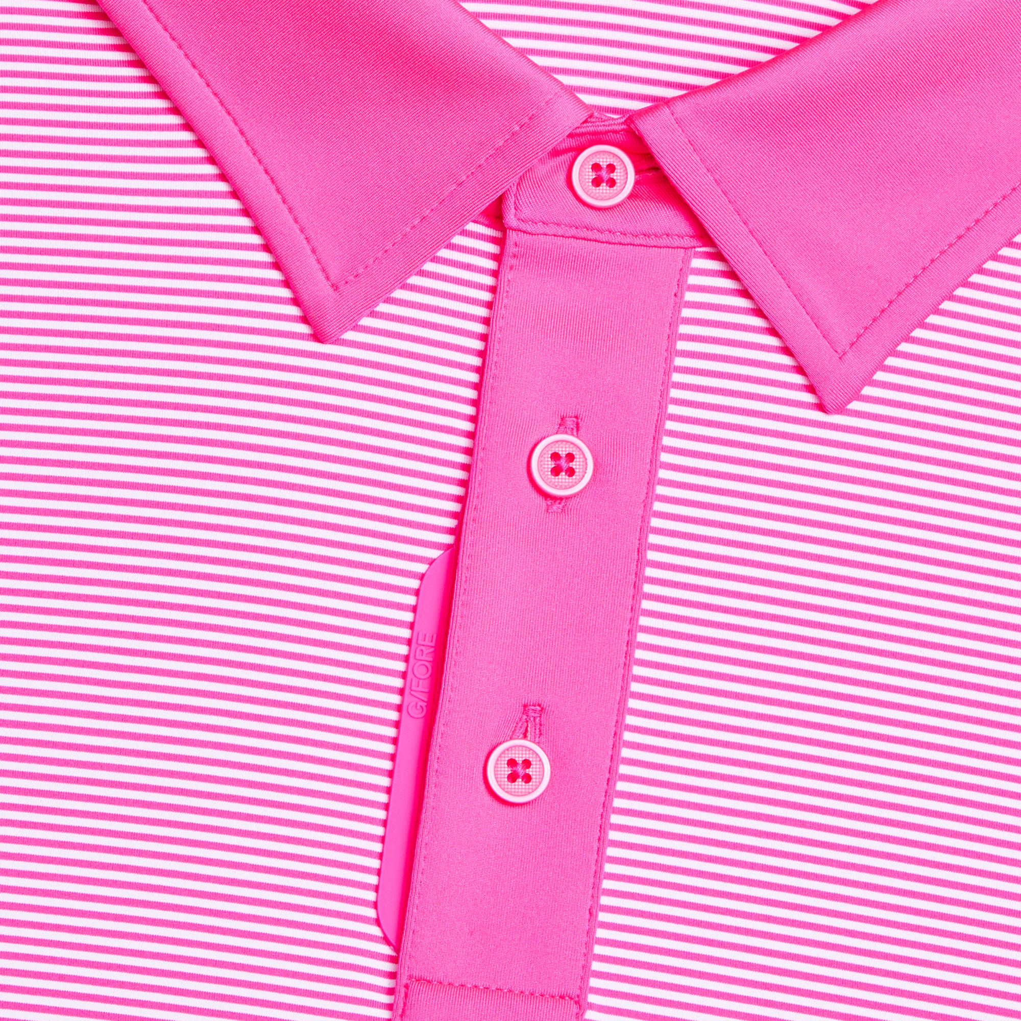 G/FORE Feeder Stripe Fine Tech Jersey Polo Shirt - Knock Out Pink ...