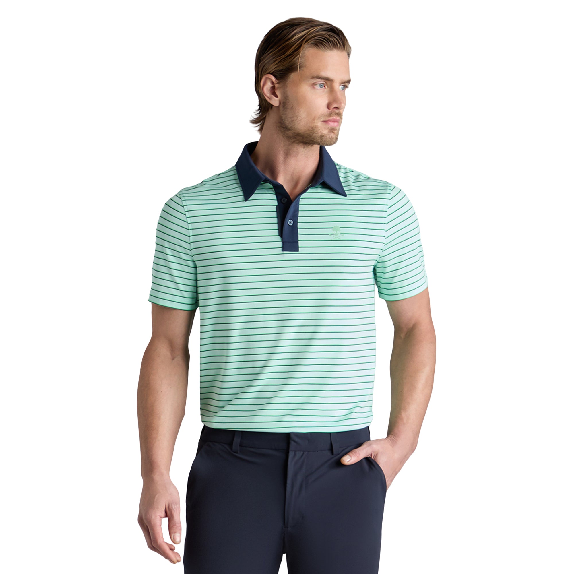 G/FORE Feeder Stripe Tech Jersey Polo Shirt