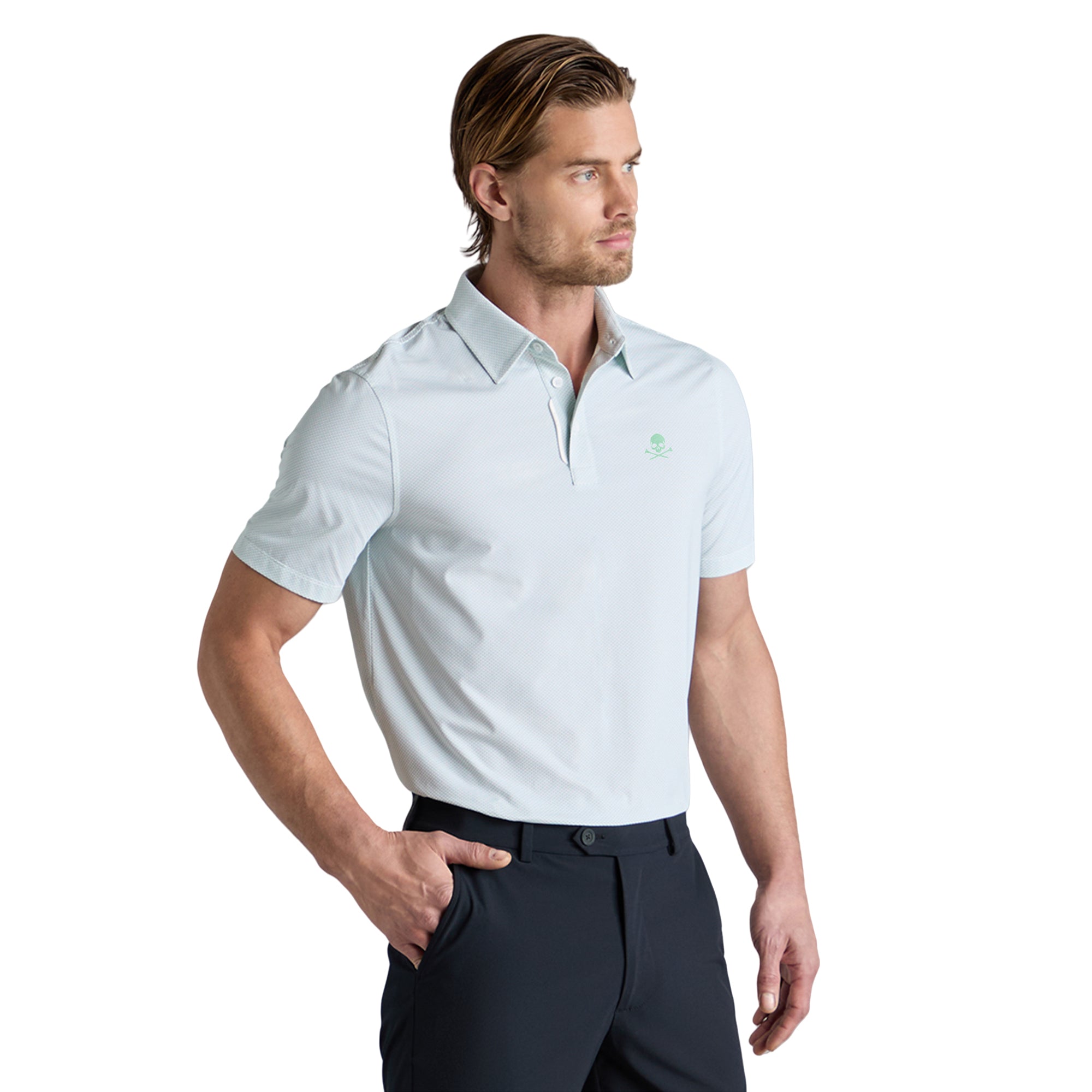 G/FORE Fine Stretch Jacquard Polo - Menthol - GMP000083-MENTL-LC ...