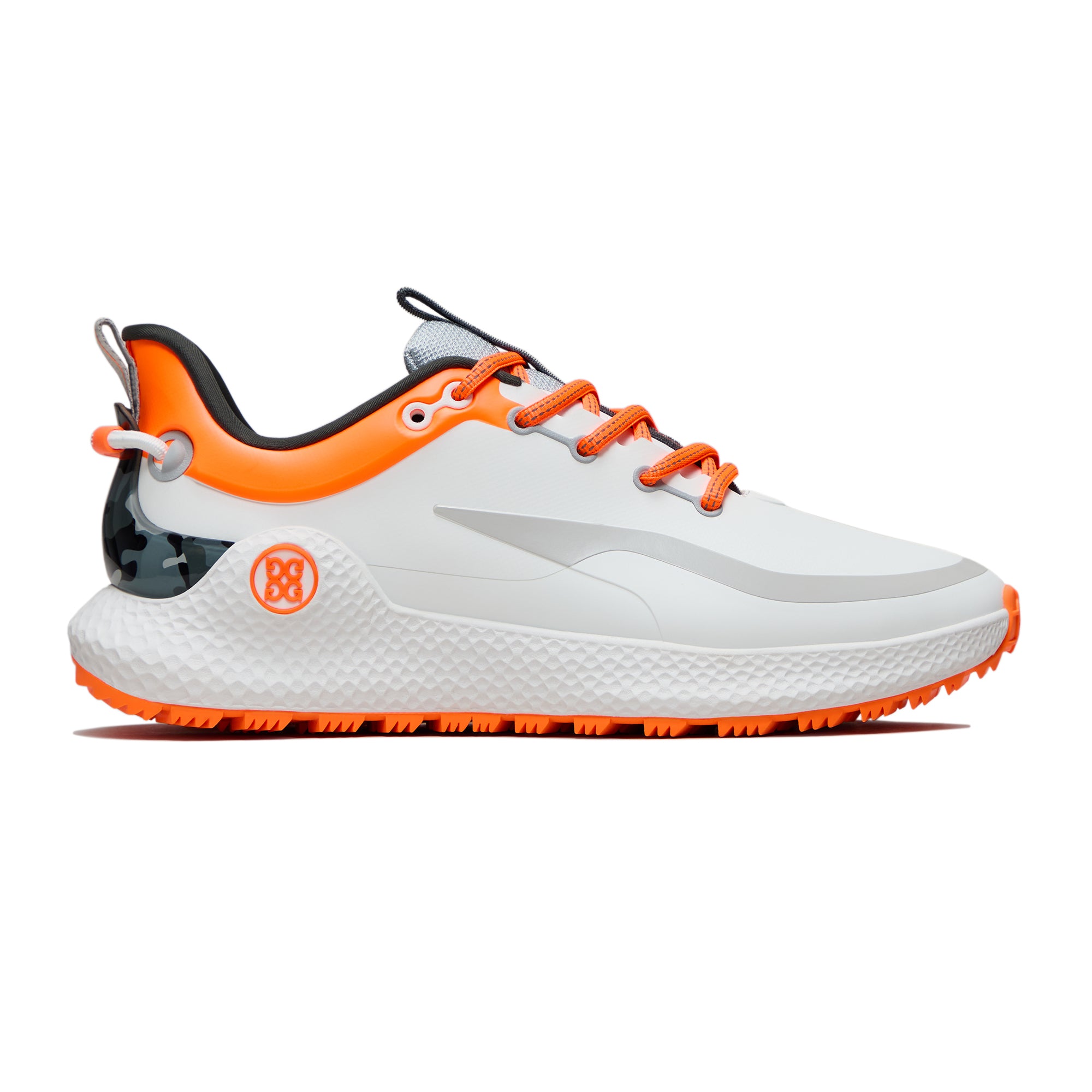 G/FORE MG4+ O2 Camo Spikeless Golf Shoes GMF000146 Snow/Shocking Orange ...