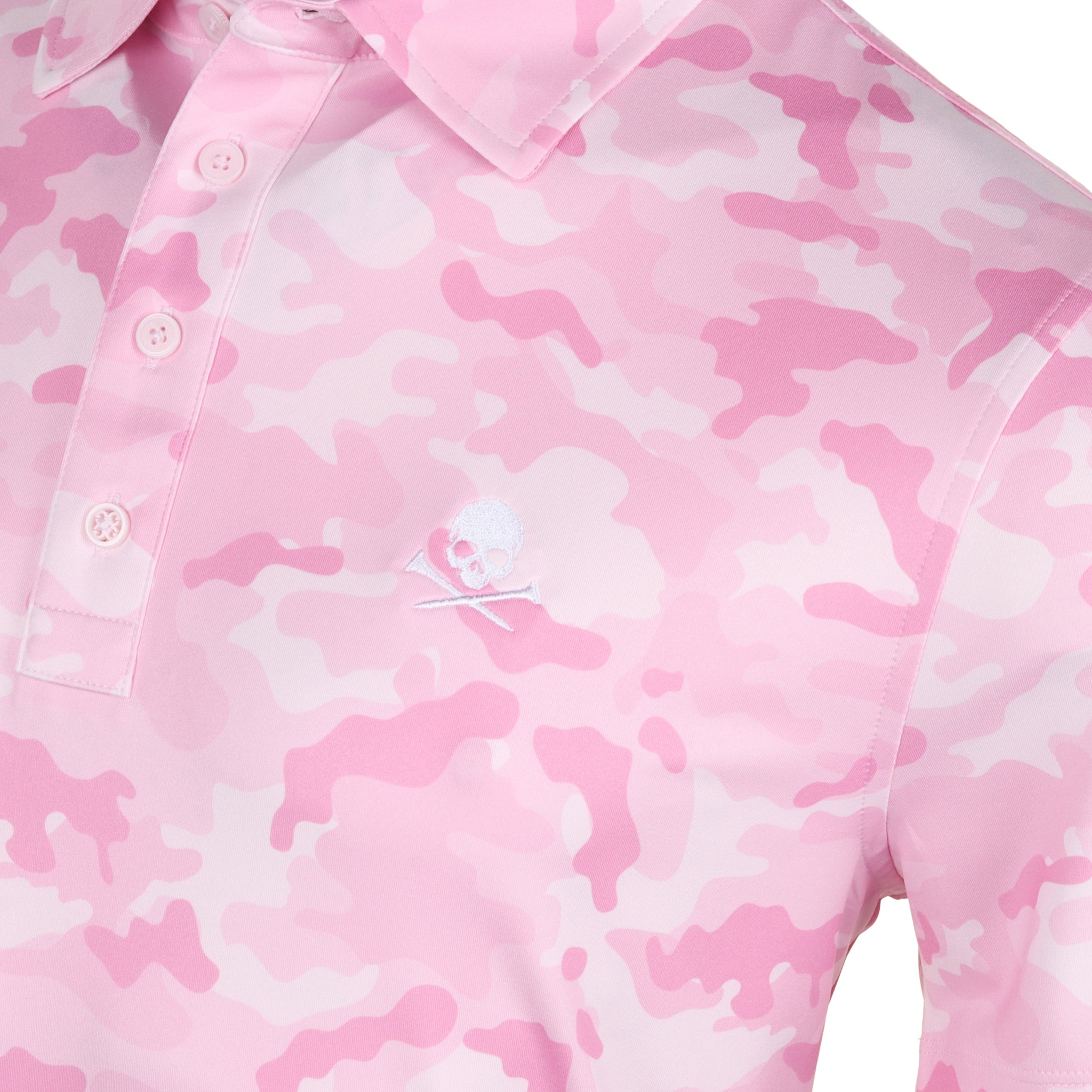G/FORE Mapped Camo Tech Jersey Polo Blush/White