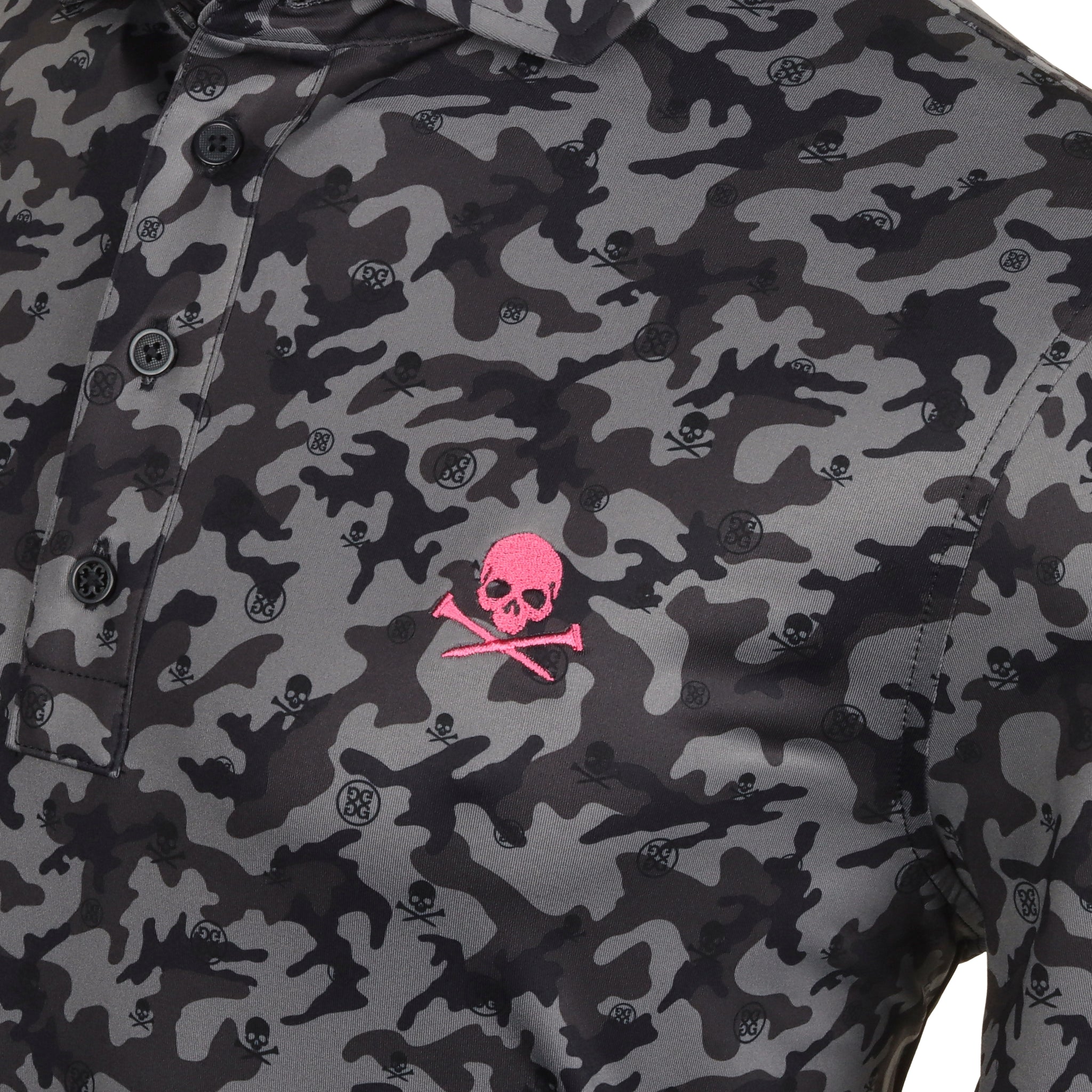 G/FORE Mapped Icon Camo Tech Jersey Polo Onyx/Candy