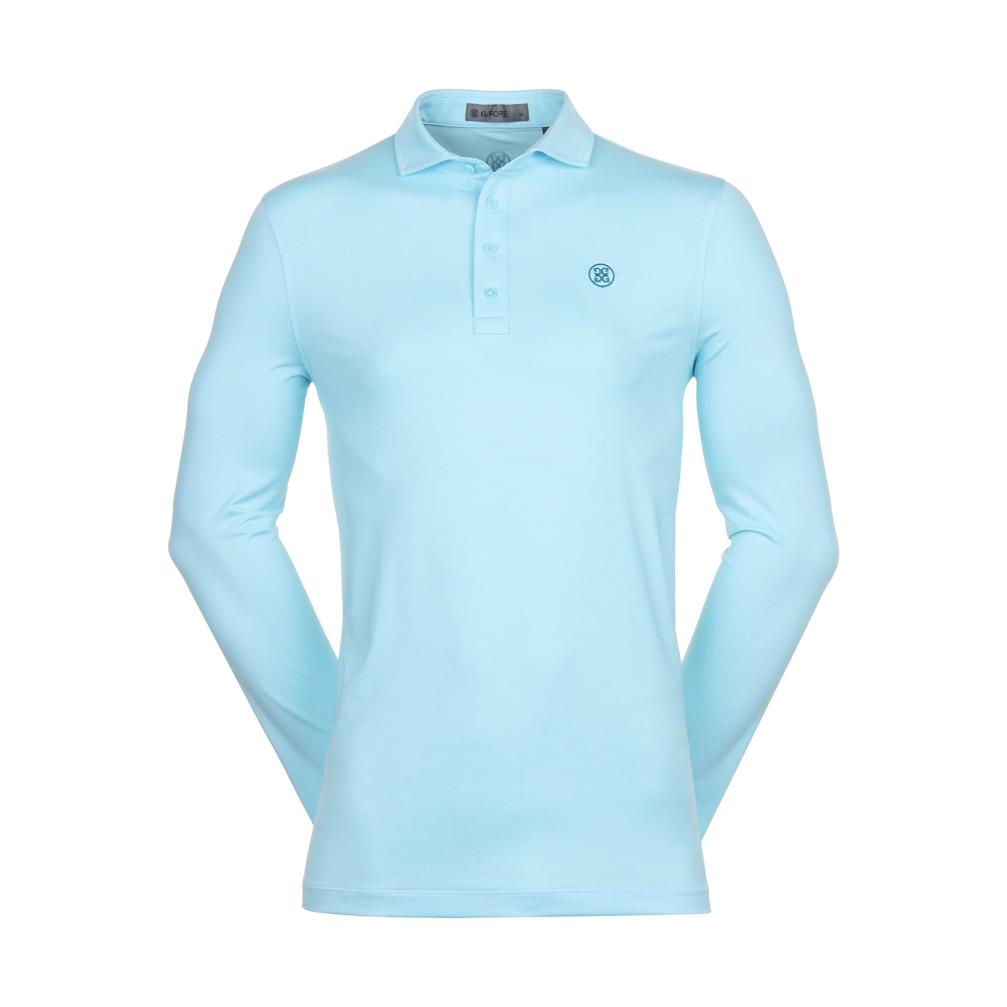 G/FORE Melange Ice Nylon Long Sleeve Polo Powder Melange