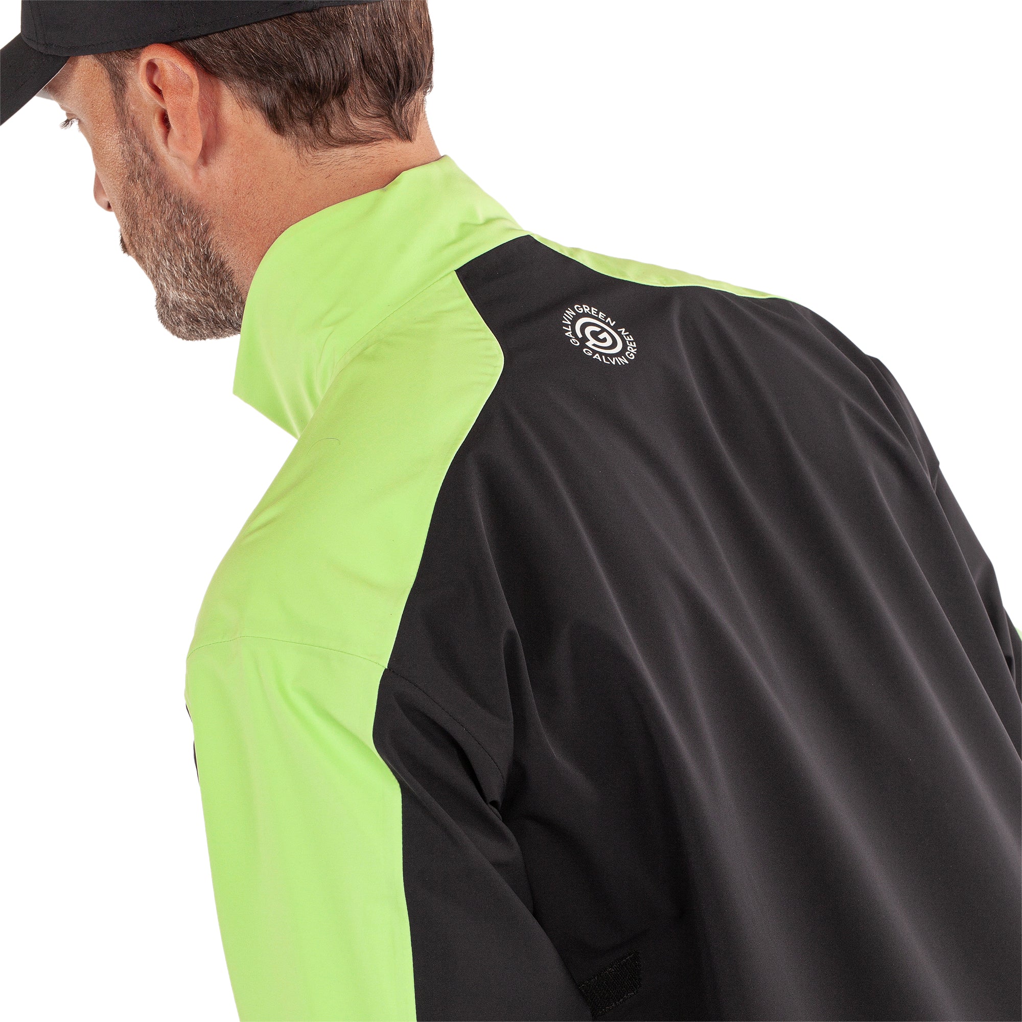 Galvin Green Adam Pertex Waterproof Golf Jacket Black/Fresh Green 8810