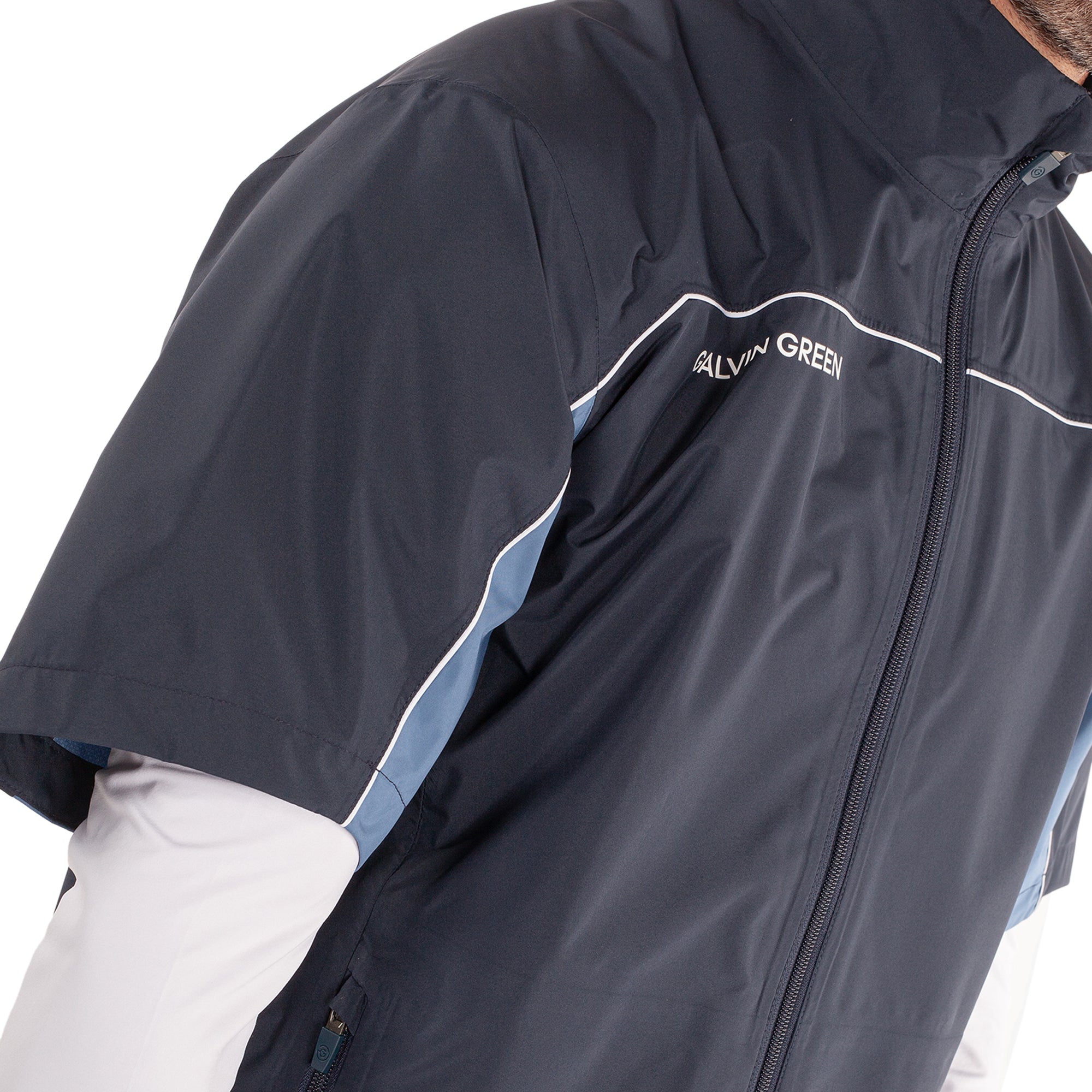 Galvin Green Air Pertex Waterproof Golf Jacket Navy/Moonlight Blue 8811