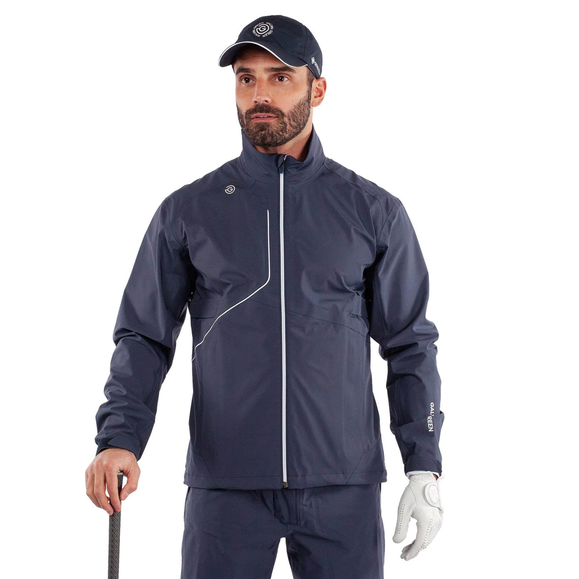 Galvin Green Ames Pertex Waterproof Golf Jacket Navy/White 9349