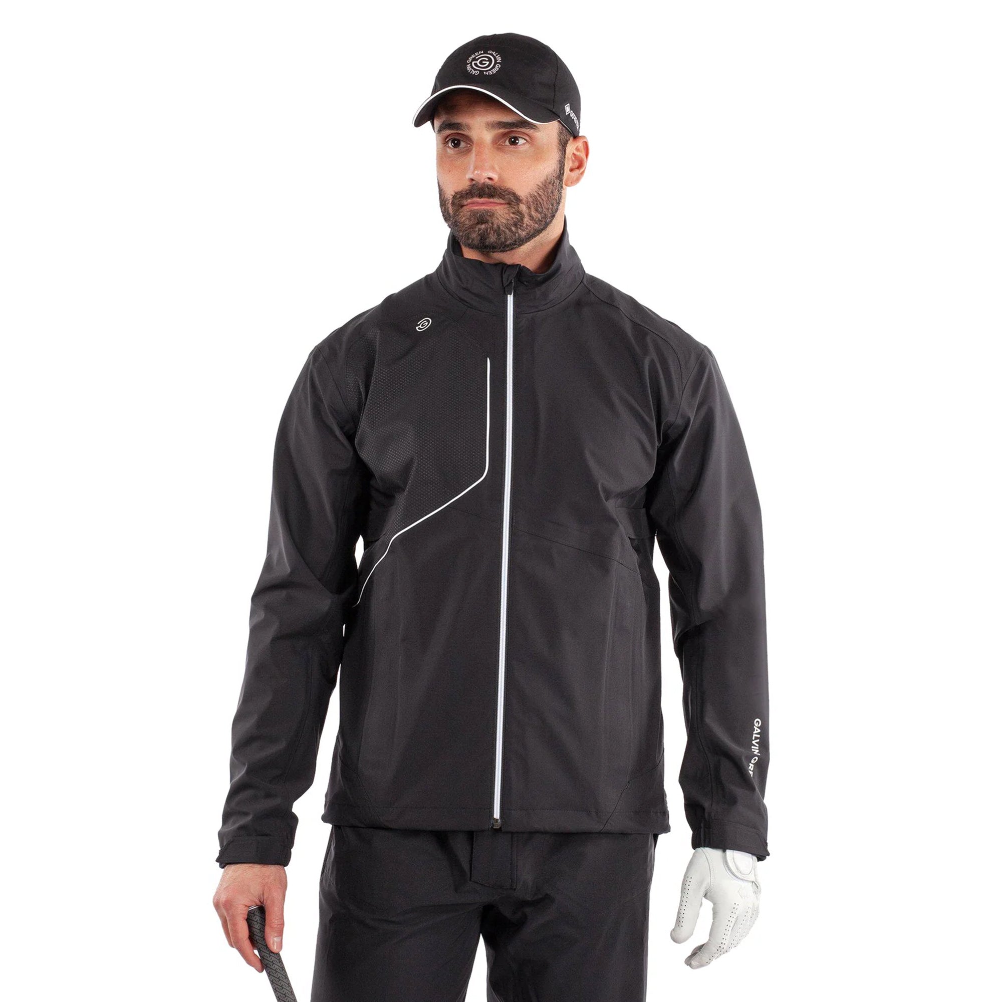 Galvin Green Ames Pertex Waterproof Golf Jacket Black/White 9020